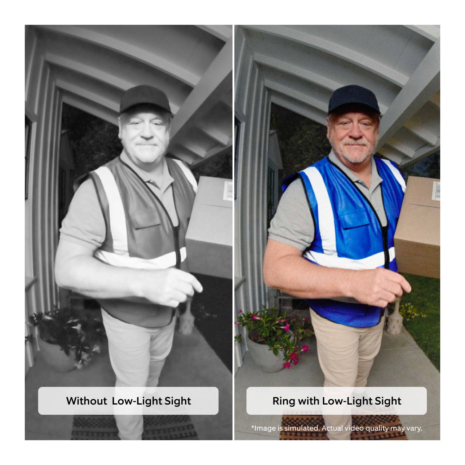 2- Pack Wired Doorbell Plus (Newest Model) - A split-screen shows 