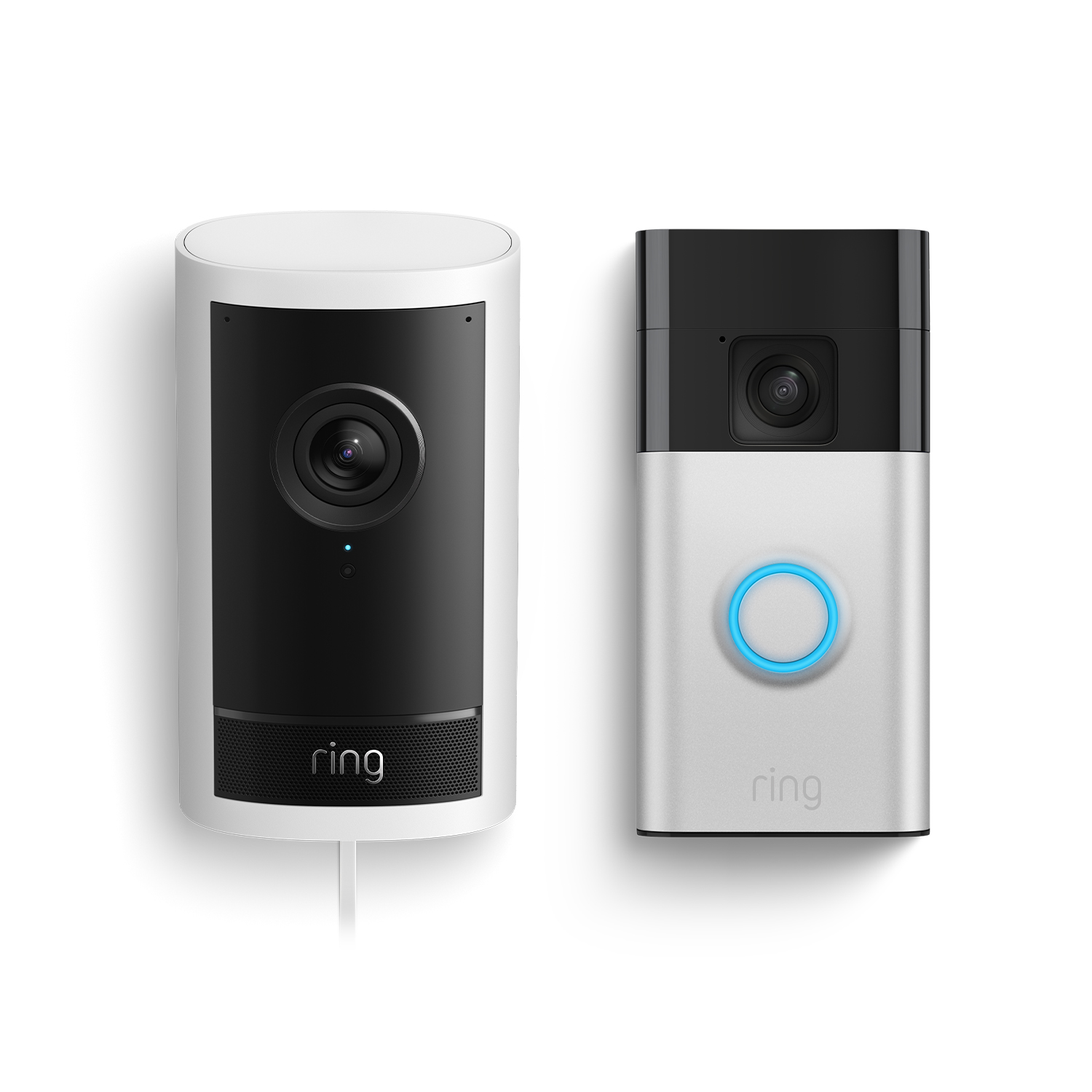 Battery Video Doorbell + Outdoor Camera Pro - Battery Video Doorbell + Outdoor Cam Pro, Plug-In Bundle - Satin Nickel