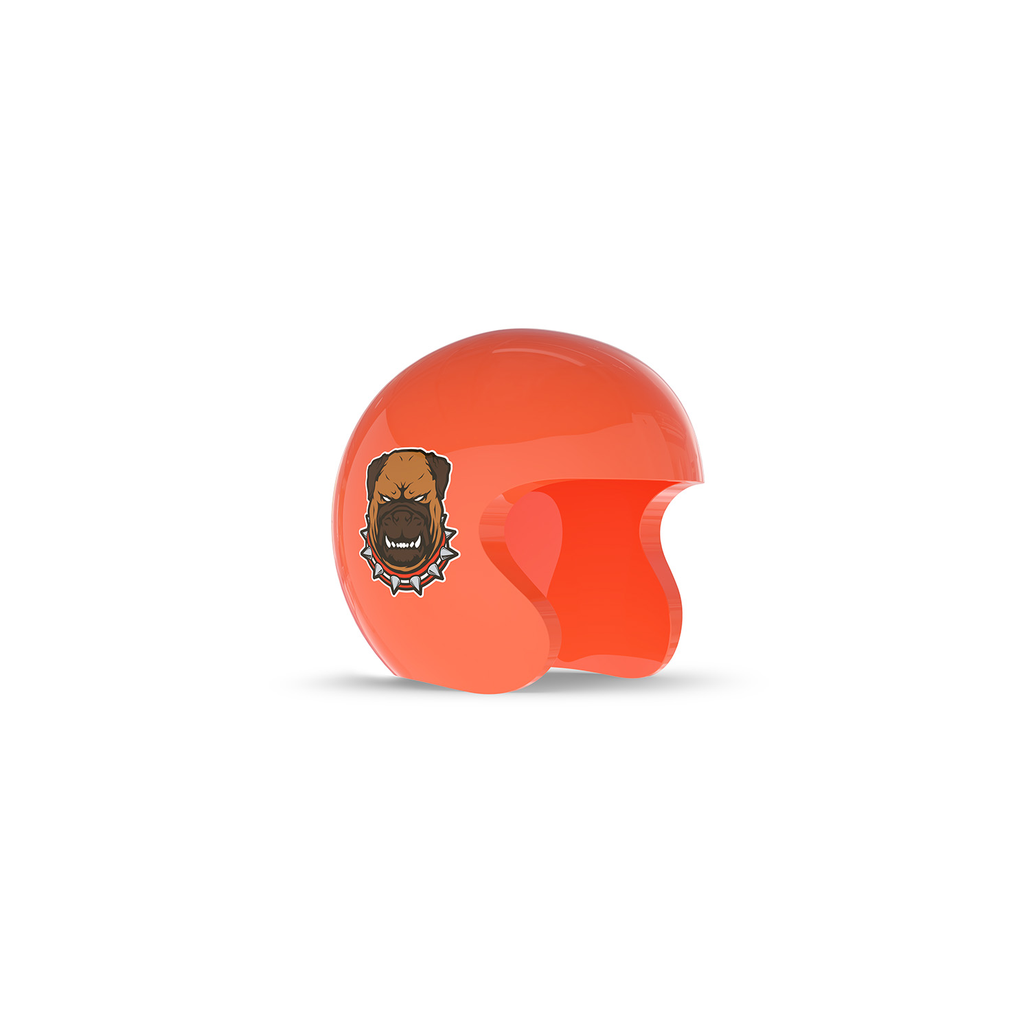 NFL Game Day Cam Cover (Indoor Cam, Pan-Tilt Indoor Cam) - AFC - Glossy orange open-face helmet with a fierce dog logo on the side, displayed on a white background.