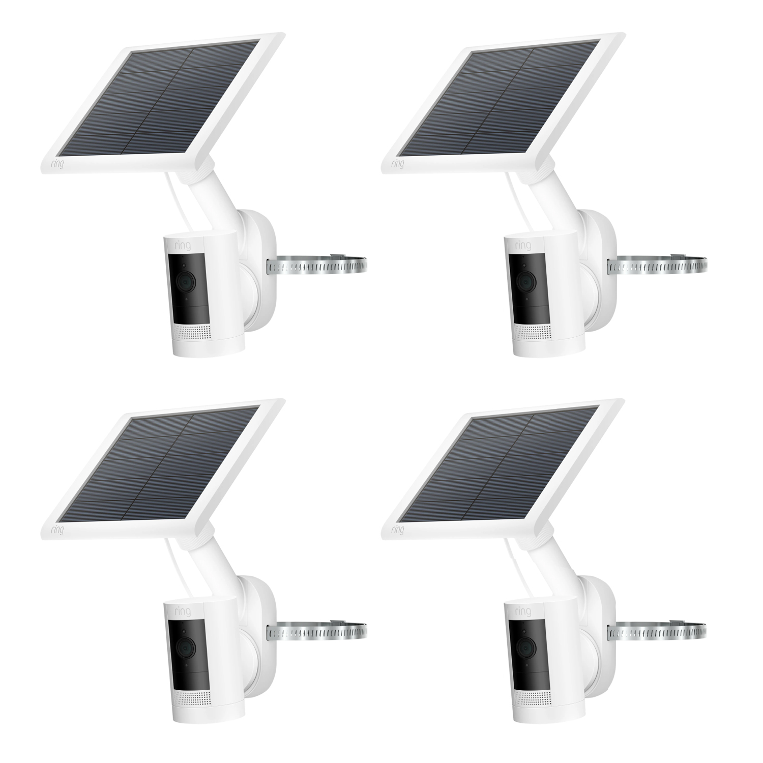 Outdoor Camera Plus Solar + Pole and Wall Mount (Featuring Retinal 2K) - Solar / White / 4-Pack