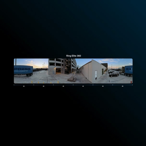 Security camera view of a parking garage entrance with 