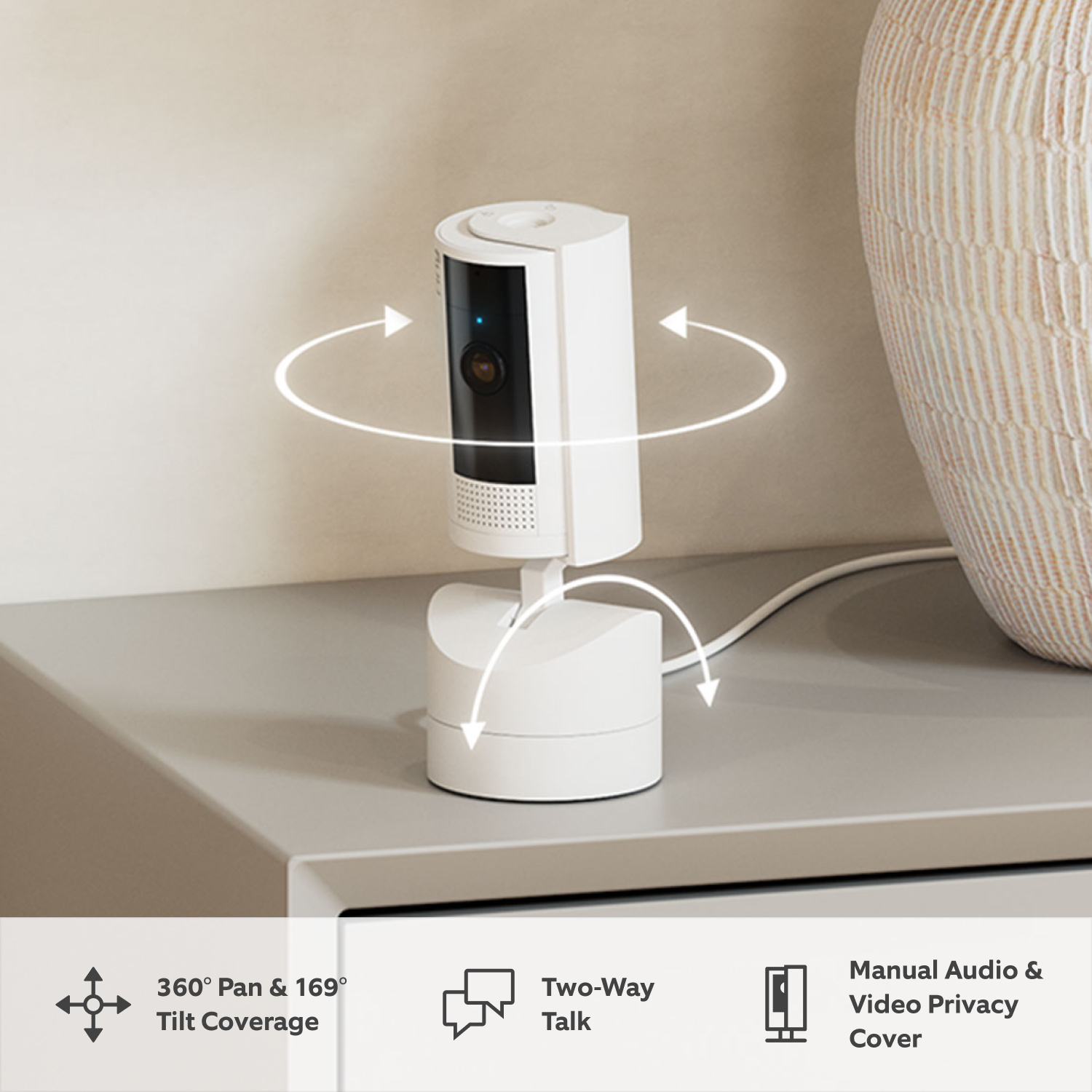 Pan-Tilt Indoor Camera - White