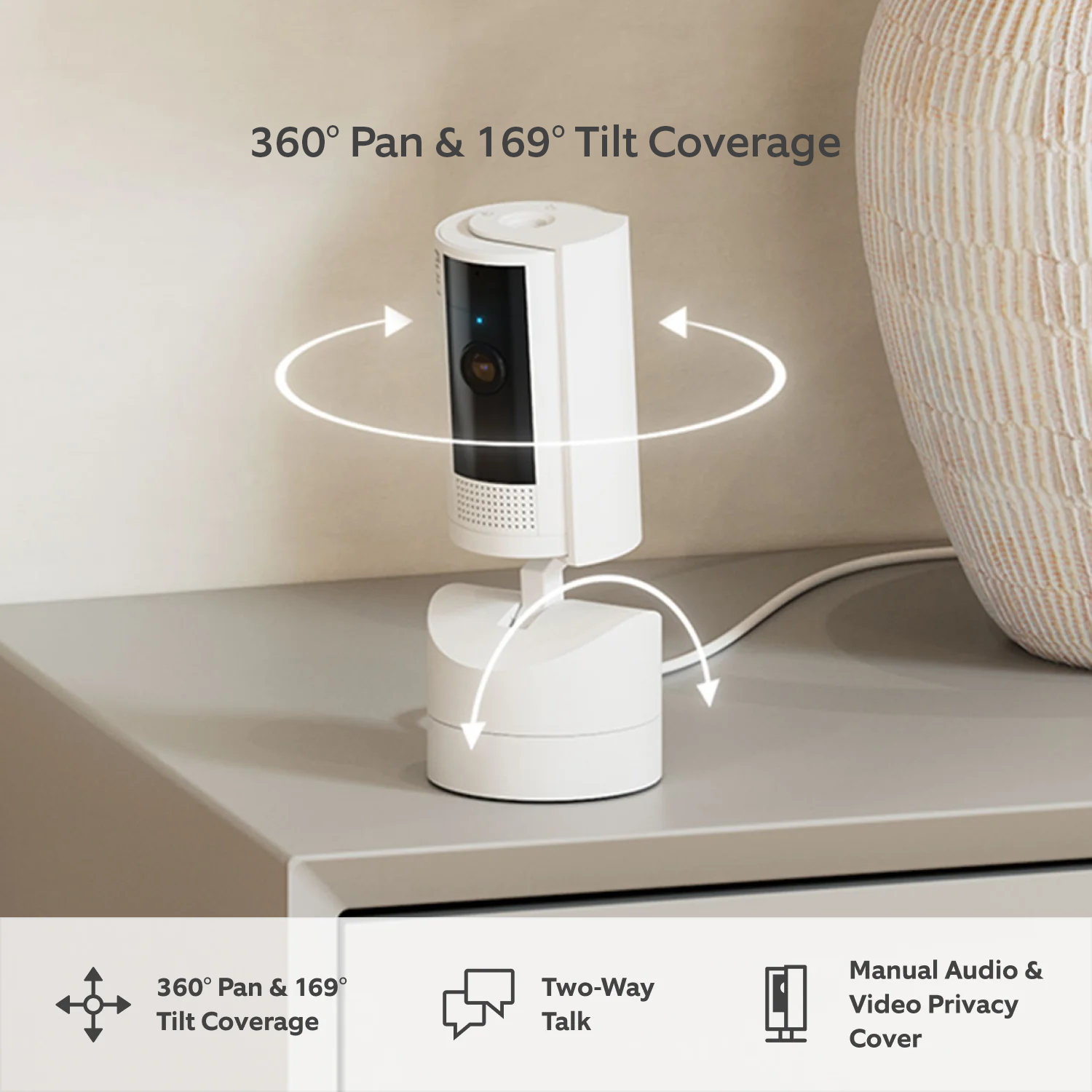 Pan-Tilt Indoor Camera - White