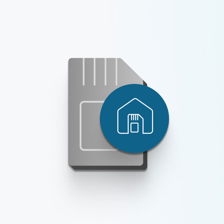 MicroSD card with blue home security icon, representing Ring Edge local video storage for private and secure recordings.