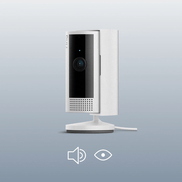 Indoor Camera (2nd Gen) - ANZ - Indoor Camera 2nd Gen - White with privacy cover in motion