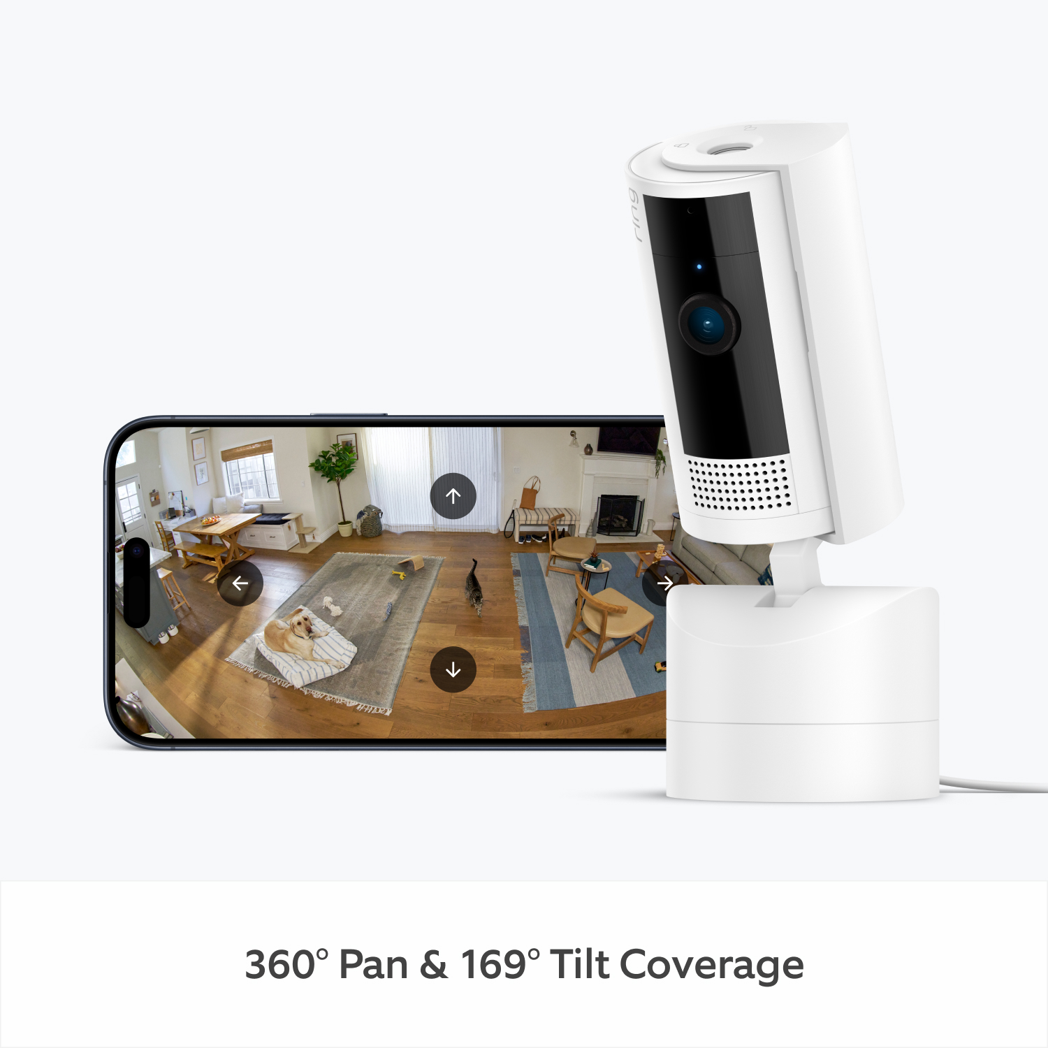 Pan-Tilt Indoor Camera + Battery Video Doorbell Plus - White