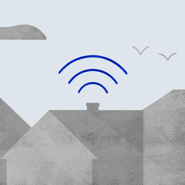 Wifi signal above home displaying better coverage better range.