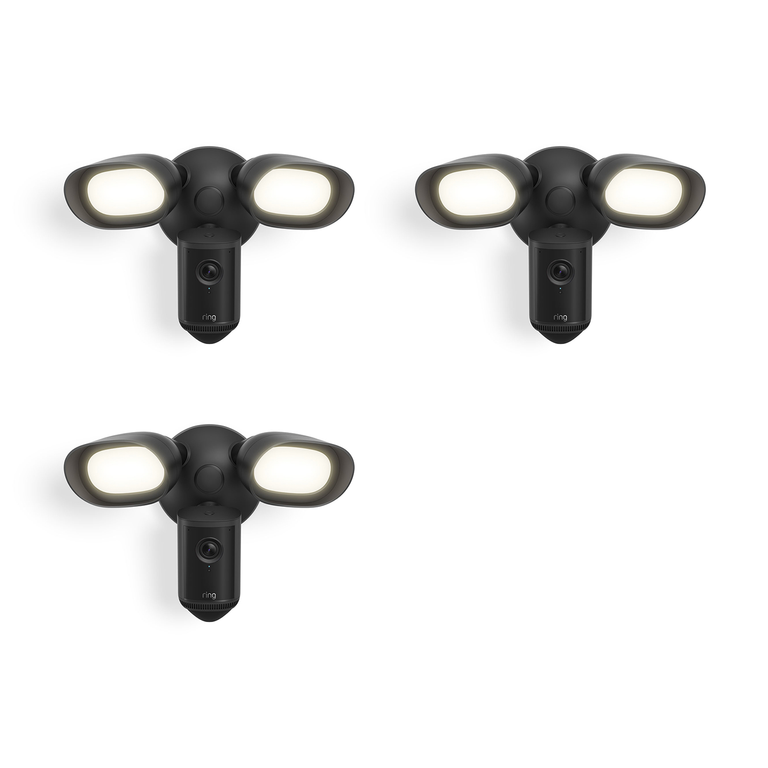 Floodlight Camera Pro (2nd Gen) (Featuring Retinal 4K) - Floodlight Camera Pro (2nd Gen) - Wired / Black / 3-Pack