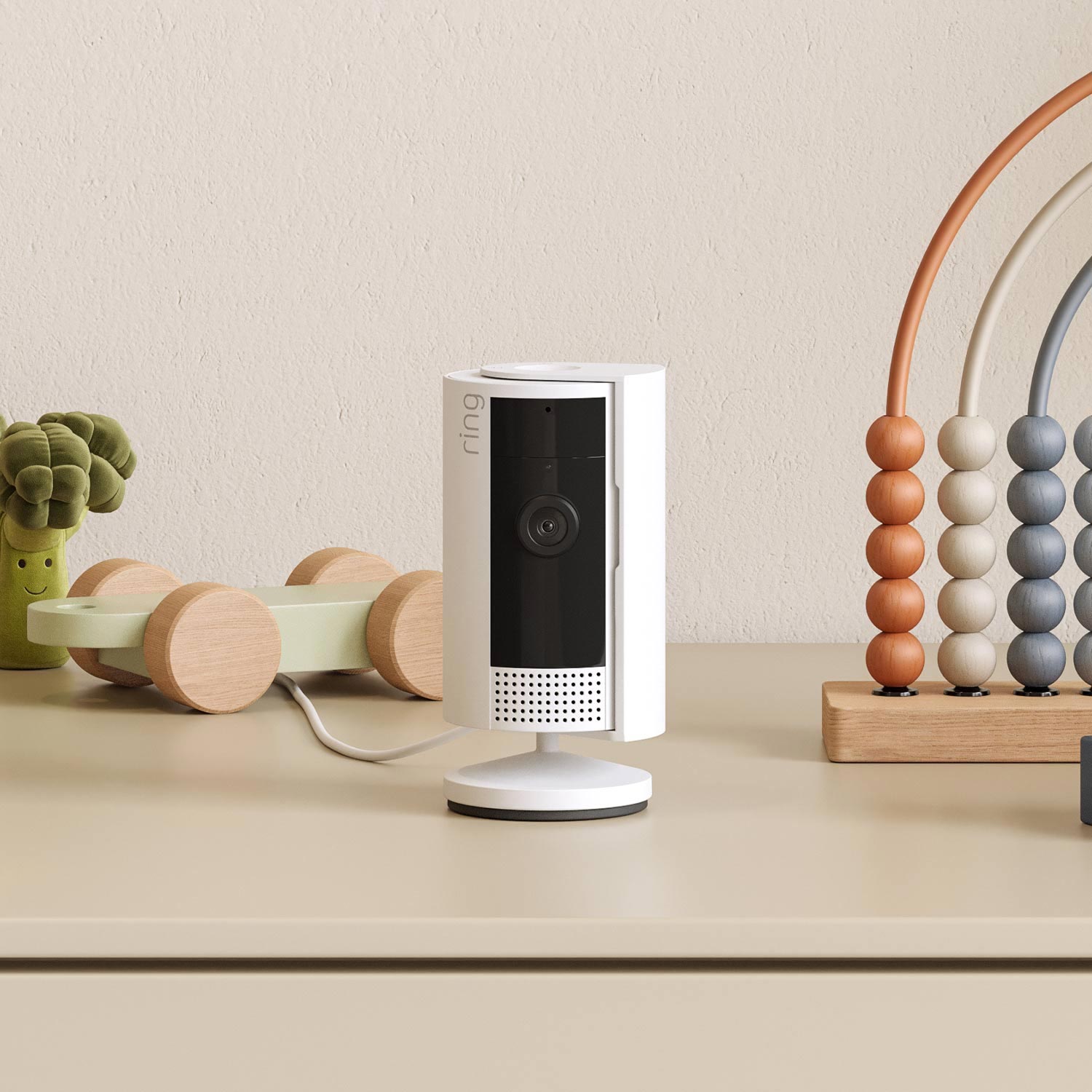 KIDDE Smart Smoke & Carbon Monoxide Alarm  + Indoor Cam (2nd Gen) - Indoor Cam (2nd Gen) in the bedroom.