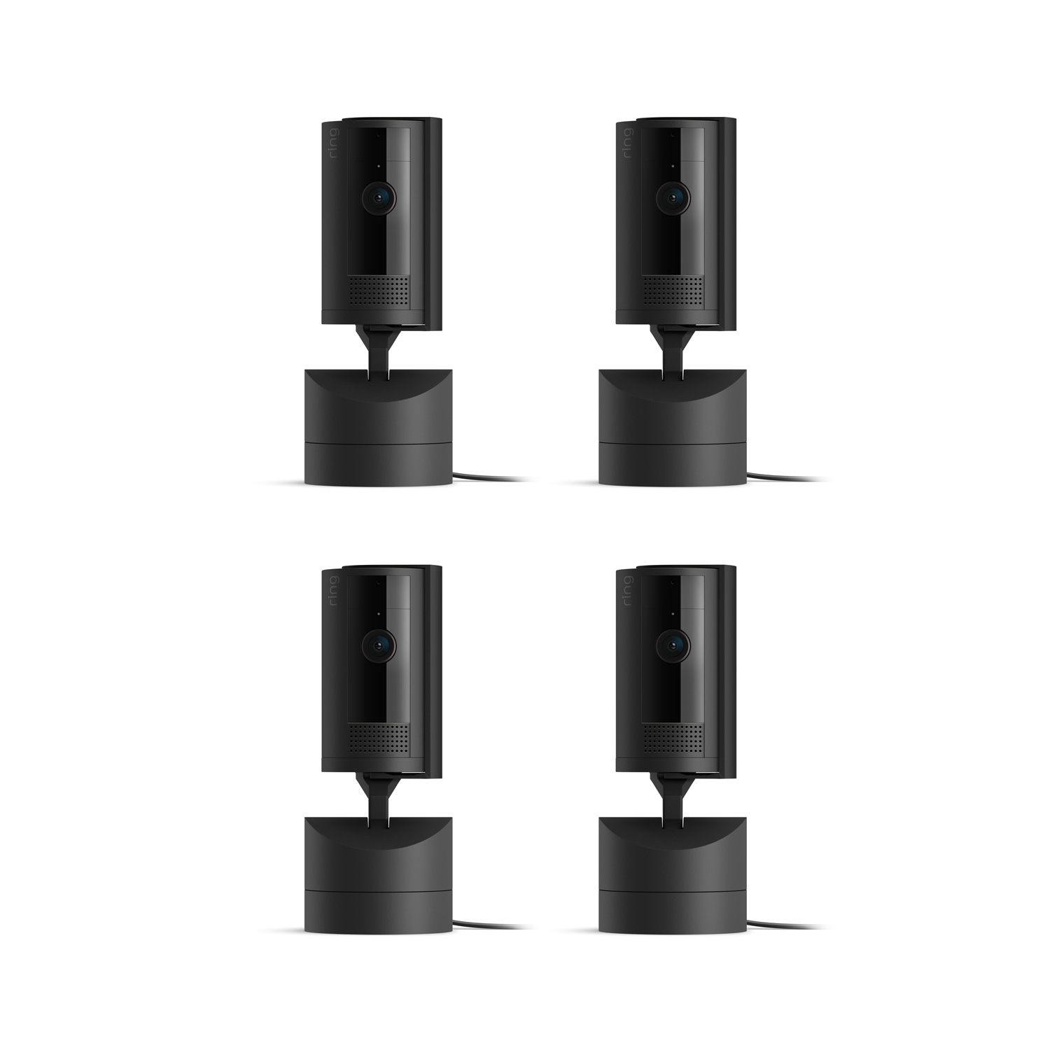 Pan-Tilt Indoor Cam  - Plug-in / Black / 4-Pack