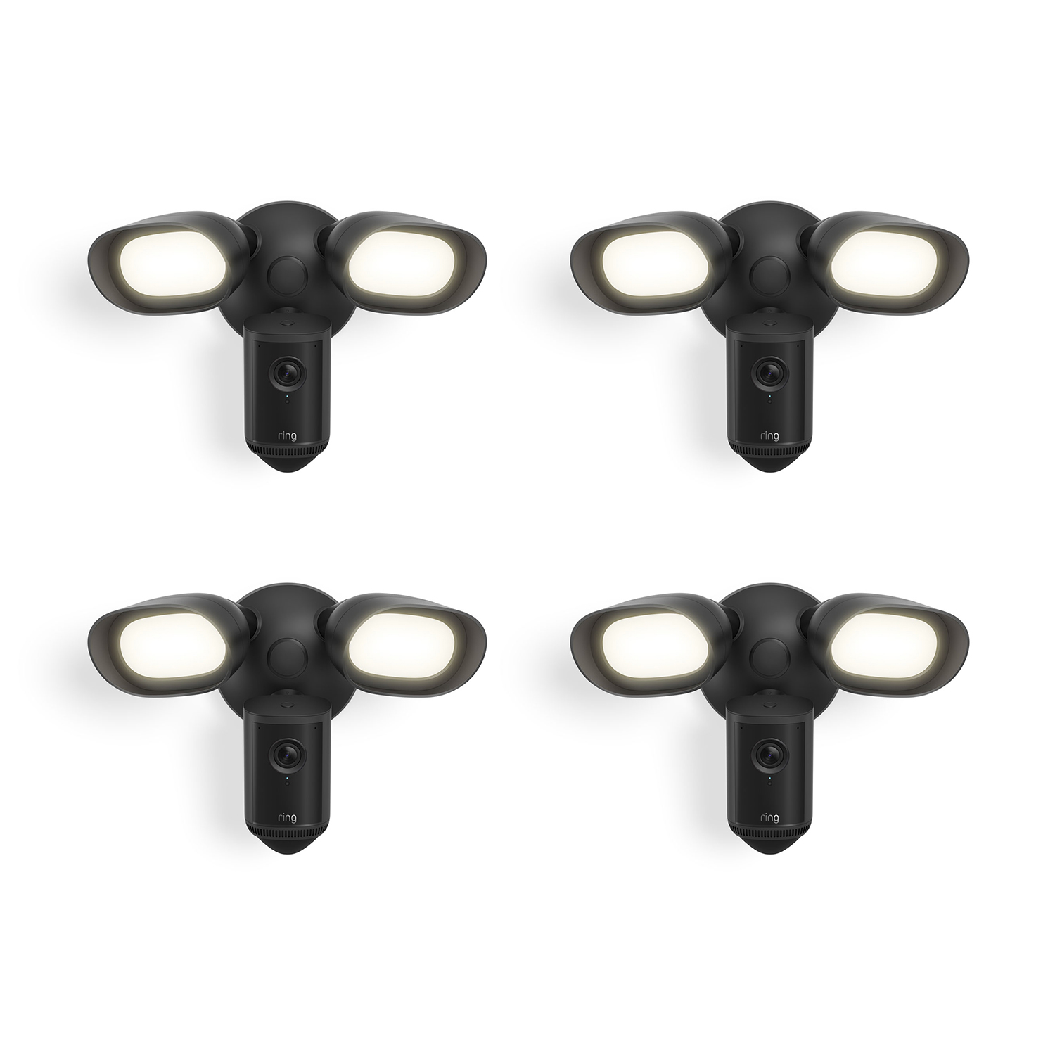 Floodlight Camera Pro (2nd Gen) (Featuring Retinal 4K) - Floodlight Camera Pro (2nd Gen) - Wired / Black / 4-Pack