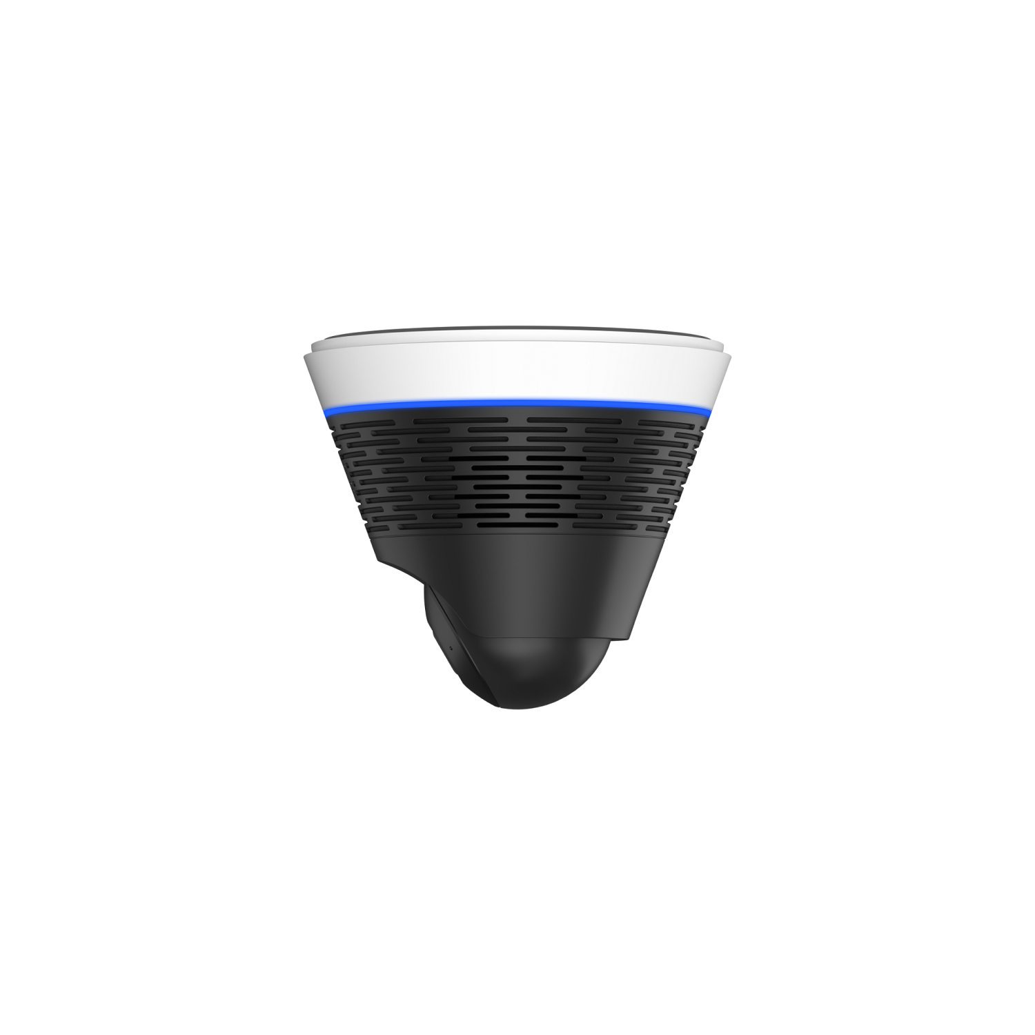 Ring Dome Cam 4K - Mounted black and white dome camera with a blue accent ring, shown against a plain white background.