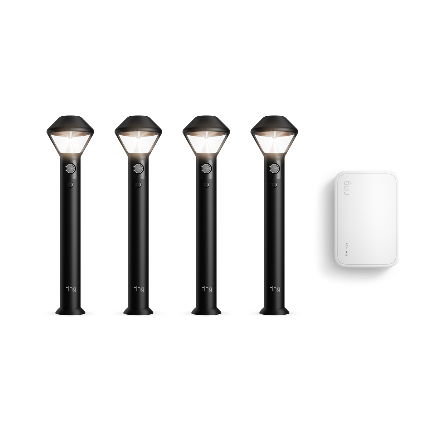 Smart Lighting Pathlight Battery 4-Pack + Bridge (2nd Gen) - Black