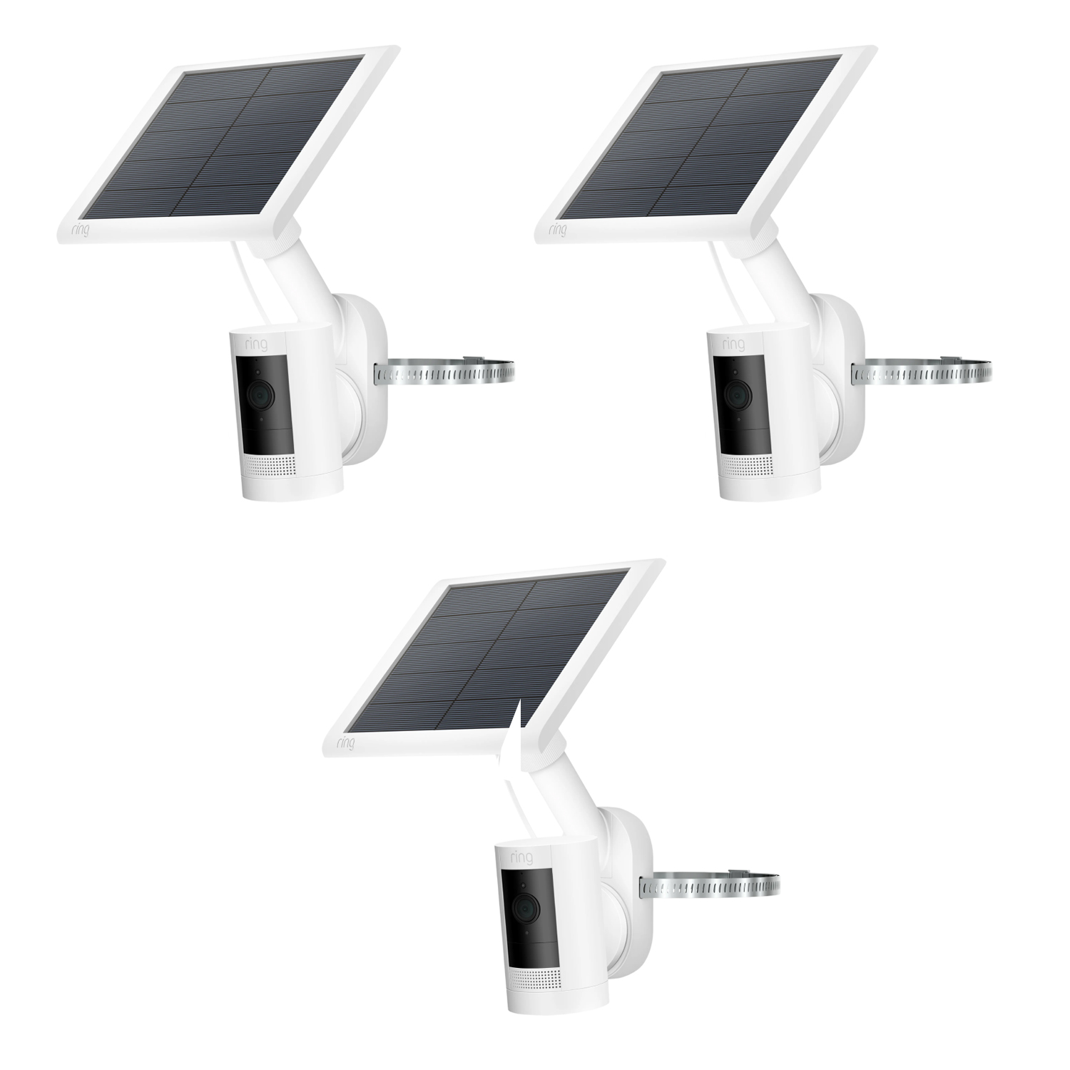 Outdoor Camera Plus Solar + Pole and Wall Mount (Featuring Retinal 2K) - Solar / White / 3-Pack