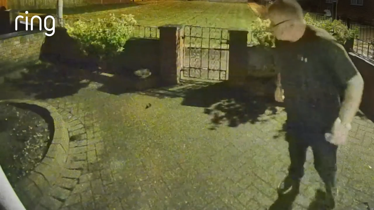 Mouse chasing man caught on Ring Battery Doorbell Plus 