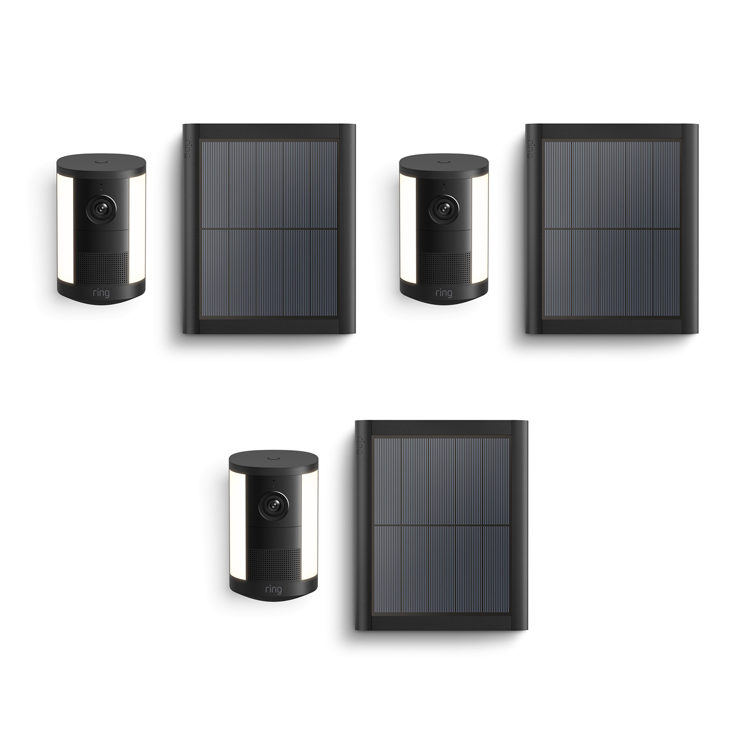 Spotlight Camera (2nd Gen)(Featuring Retinal 2K) - Solar / Black / 3-Pack