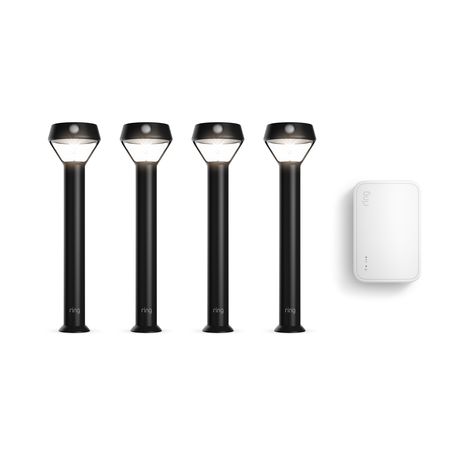 Smart Lighting Solar Pathlight 4-Pack + Bridge (2nd Gen) - Black
