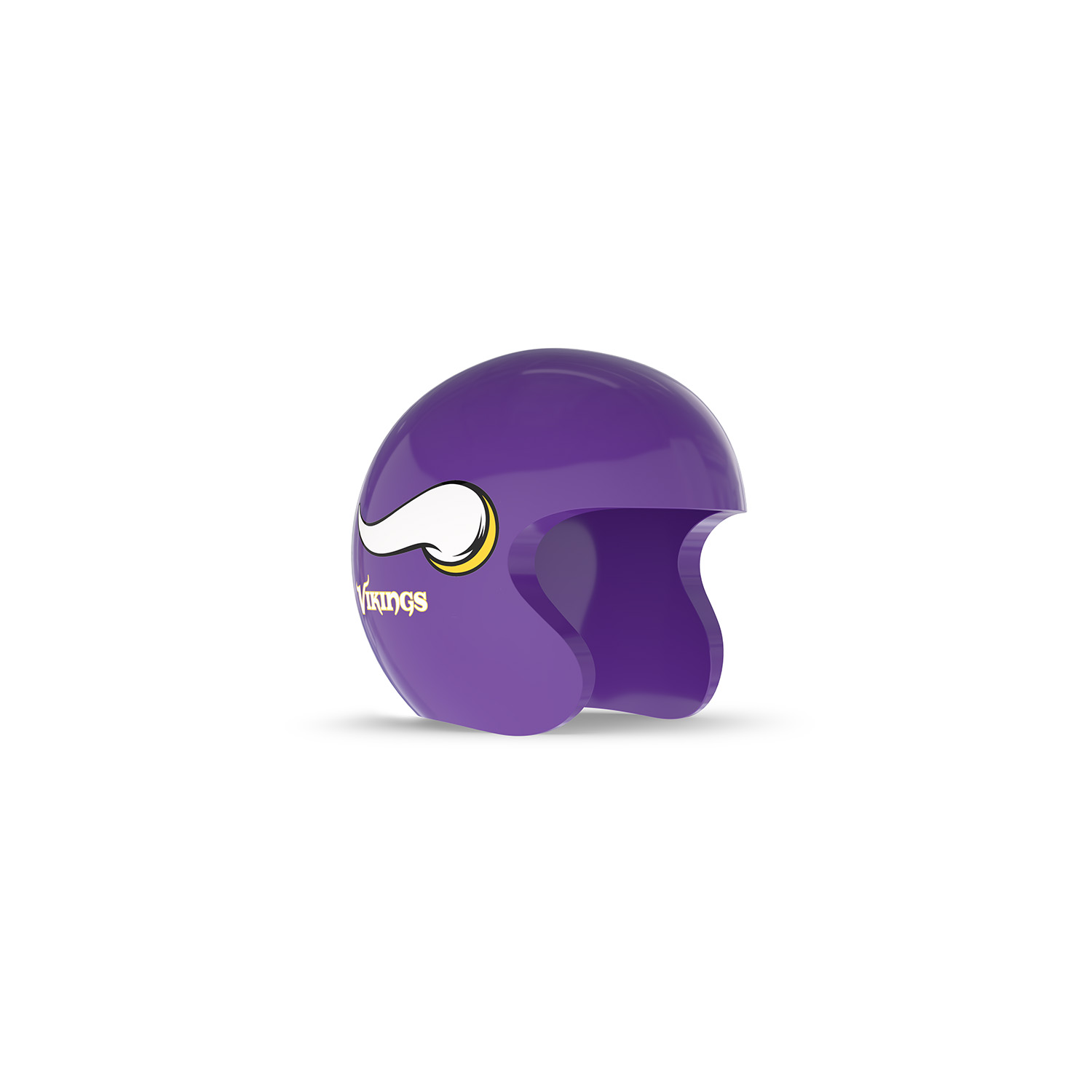 NFL Game Day Cam Cover (Indoor Cam, Pan-Tilt Indoor Cam) - NFC - Purple football helmet with a white horn logo and “Vikings” text on the side, shown from a front-left angle on a white background.