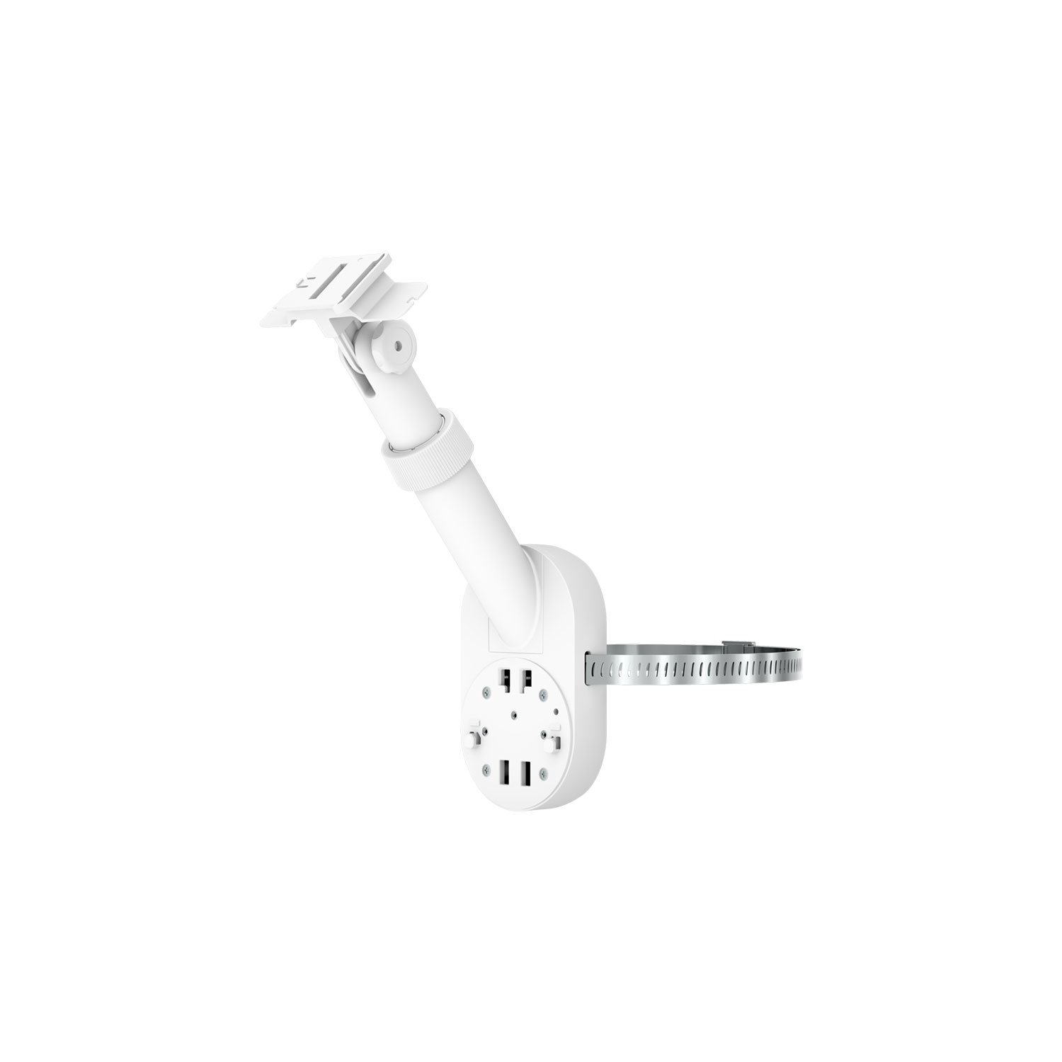 Pole and Wall Mount (For Cameras and Solar Panels) - ANZ - Pole and Wall Mount for Cameras and Solar Panels (Pheasant) - White - Image
