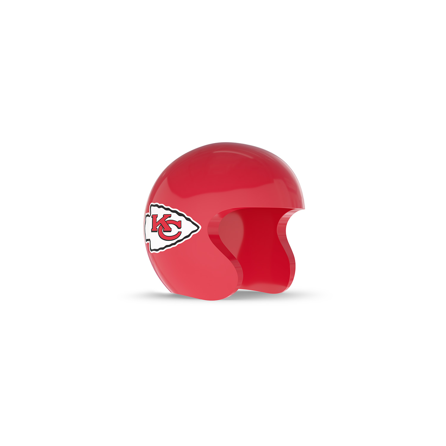 NFL Game Day Cam Cover (Indoor Cam, Pan-Tilt Indoor Cam) - AFC - Red football helmet with KC arrowhead logo on the side, glossy finish, open face design, set against a white background.