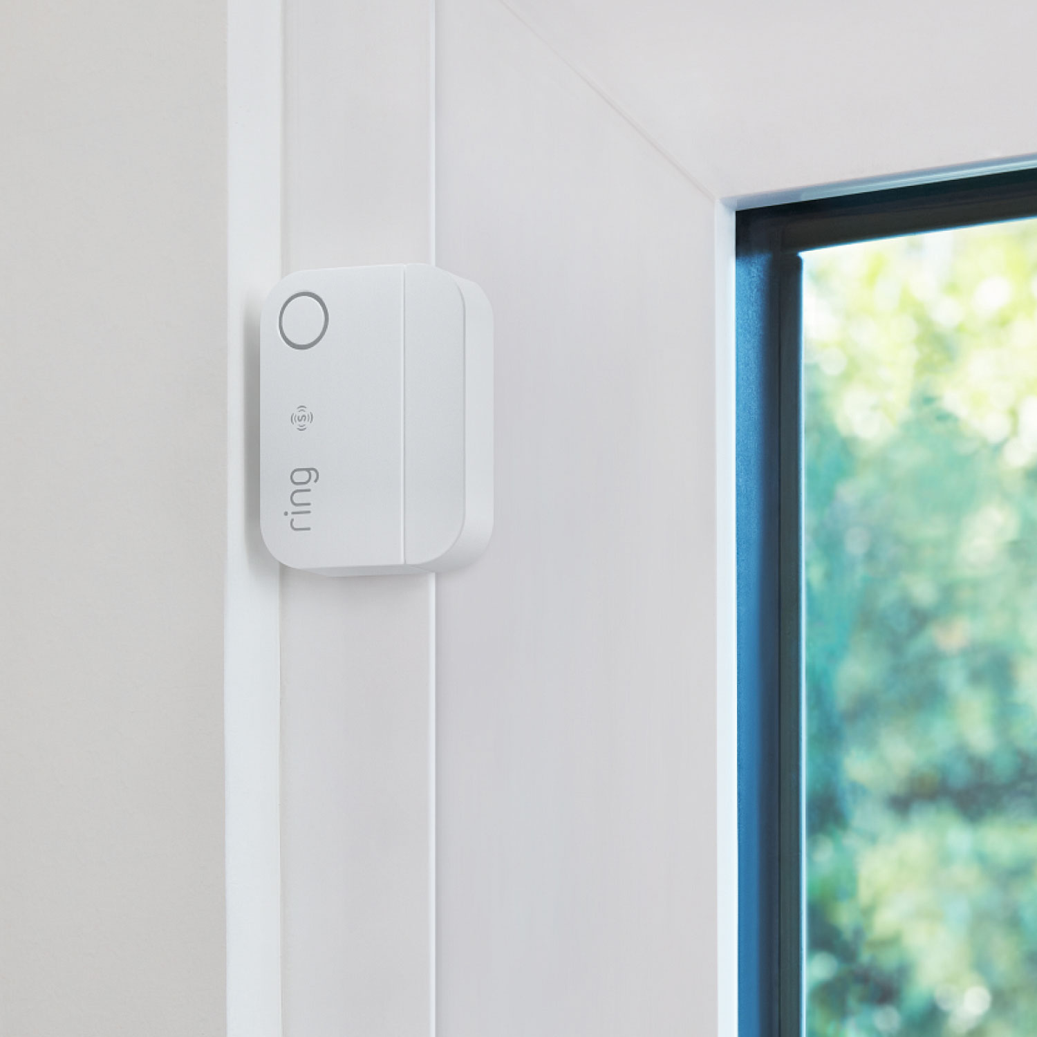 Window & Door Sensor (Newest Model)  - Ring's Window and Door  installed on a wall. 