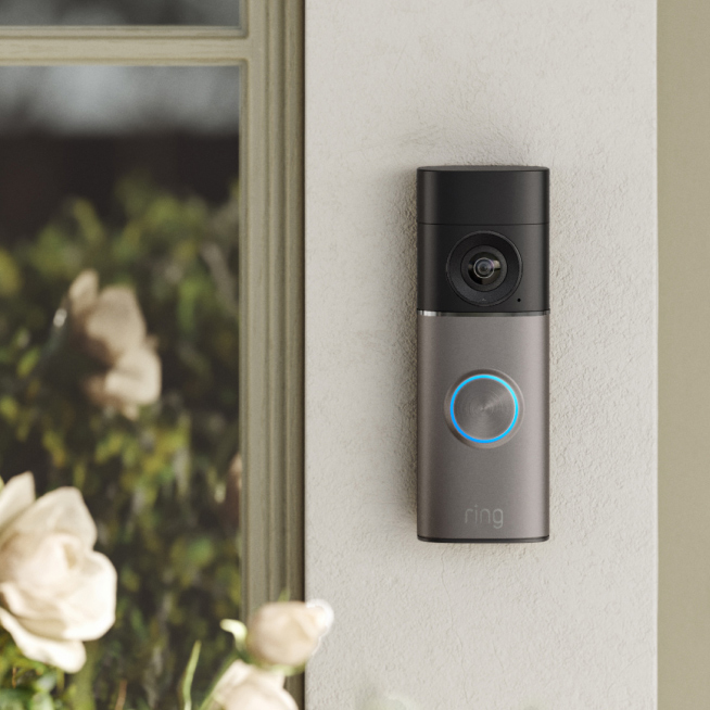 A close-up diagonal view of a new Battery Doorbell 2nd Gen. 