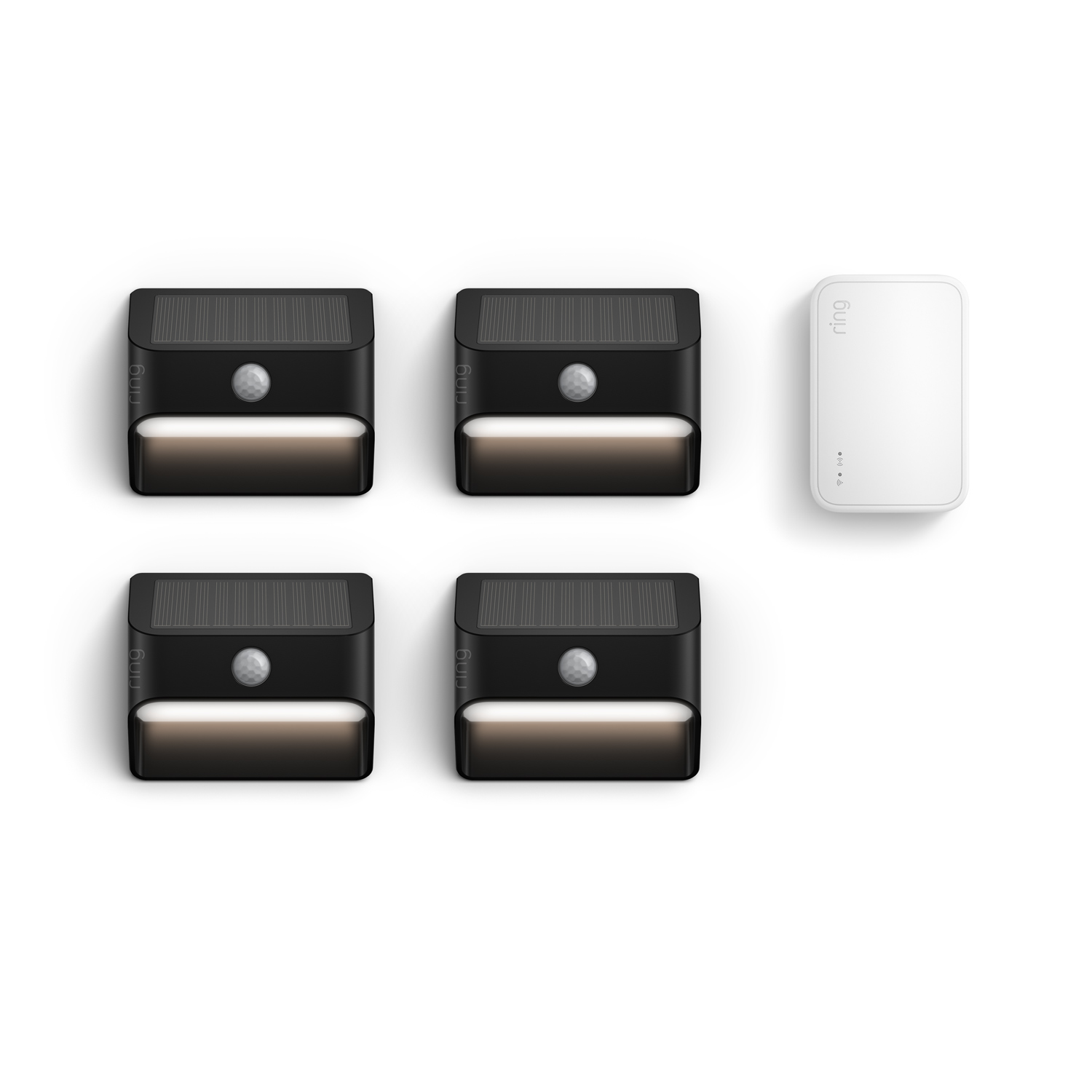 Smart Lighting Solar Steplight 4-Pack + Bridge (2nd Gen) - Black