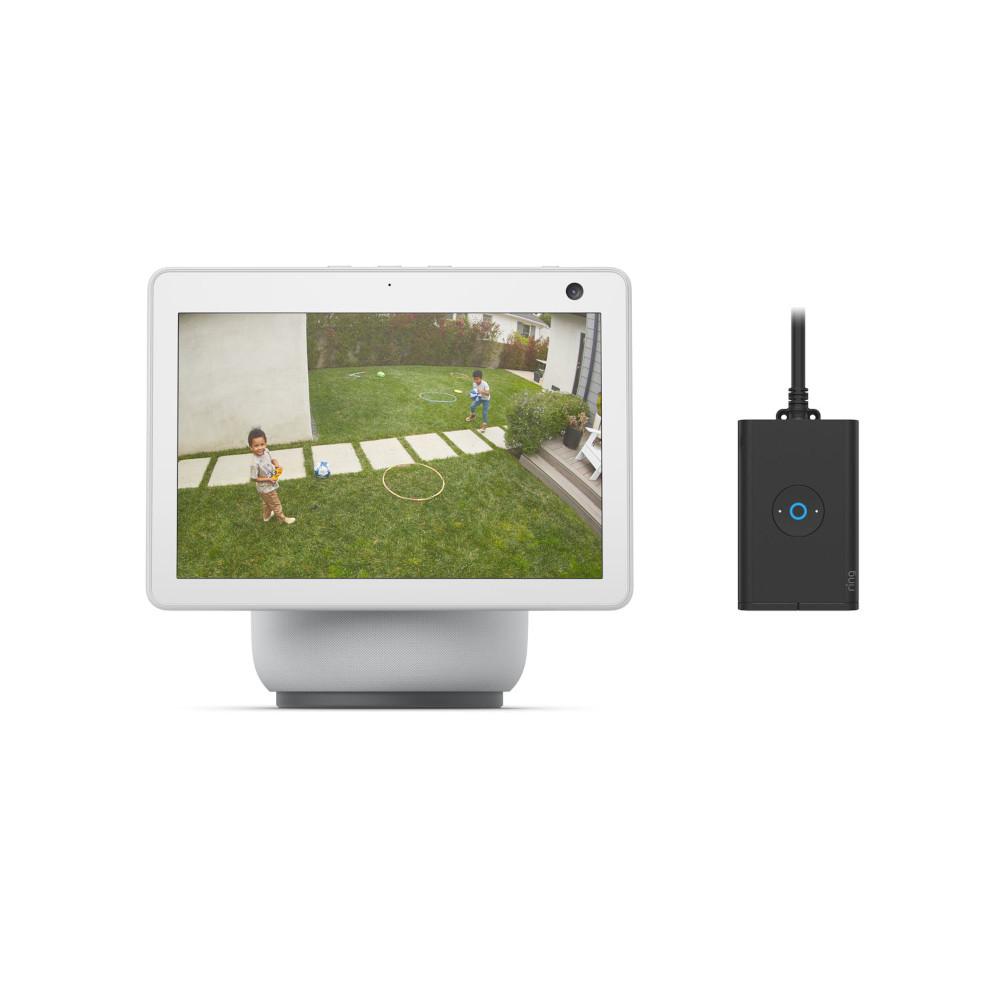 Echo Show 10 + Outdoor Smart Plug - White