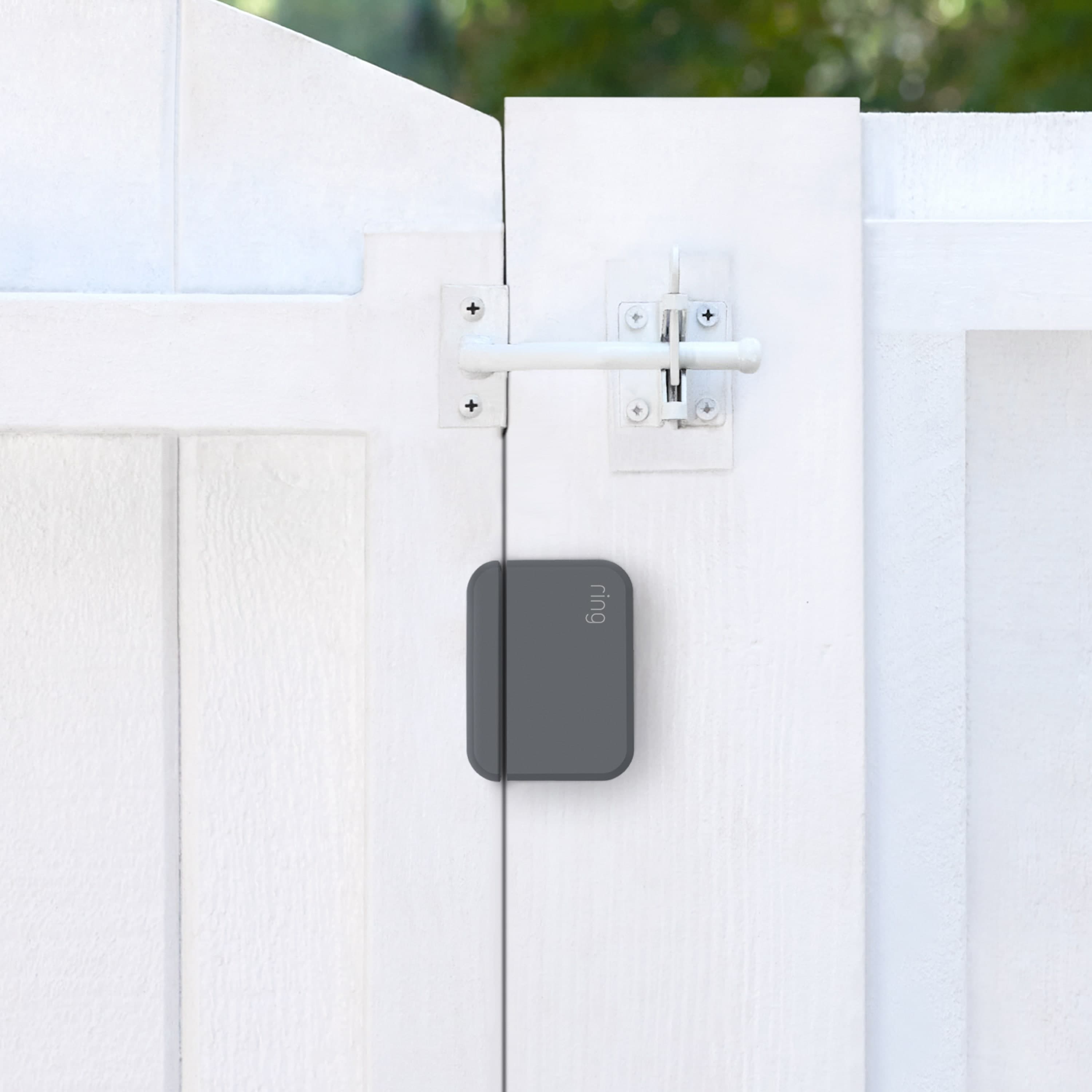 Ring Alarm Outdoor Contact Sensor - Ring Alarm Outdoor Contact SensorRing Alarm Outdoor Contact Sensor installed on the inside of a gate.