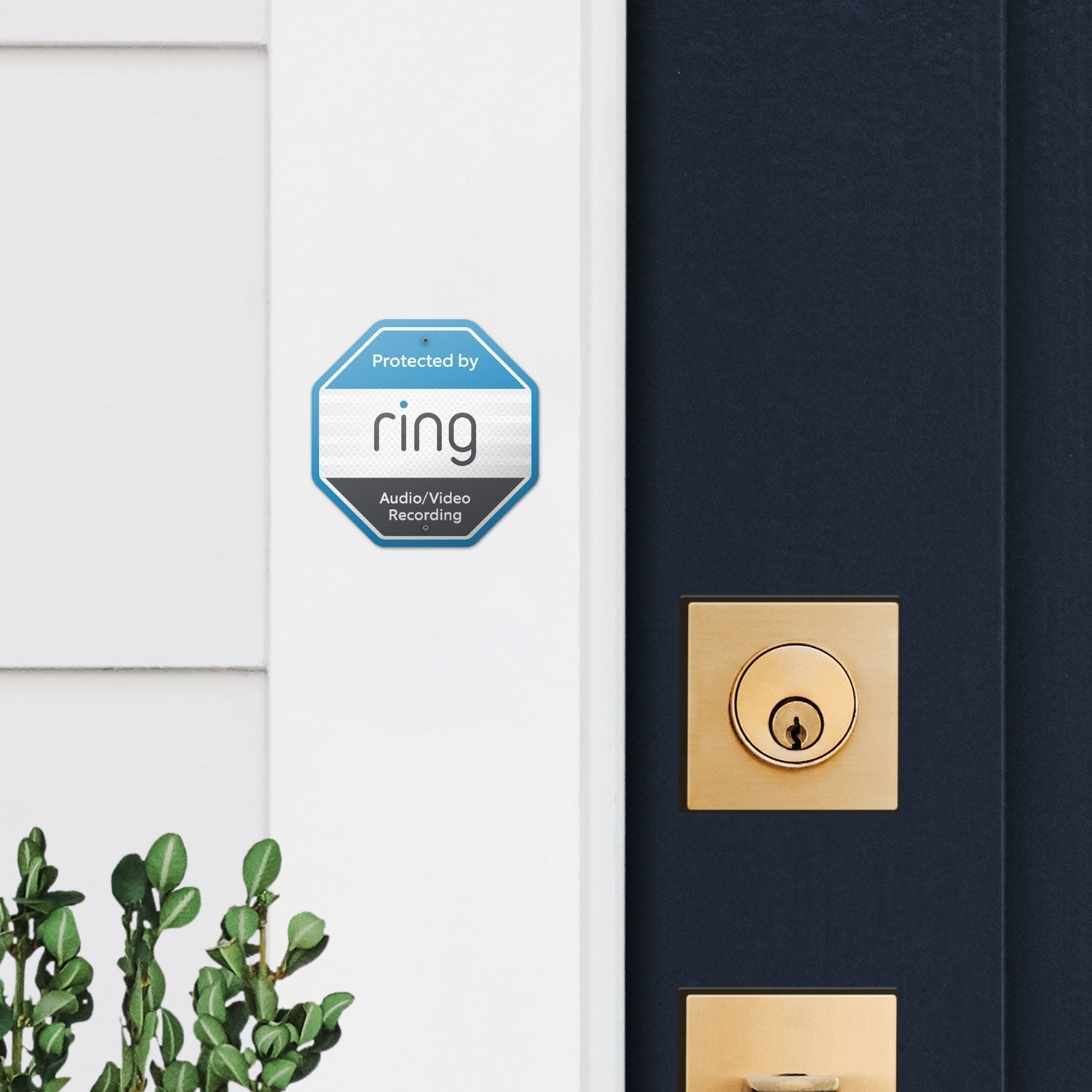 Ring Security Doorplate Sign - Ring Security Doorplate Sign - 