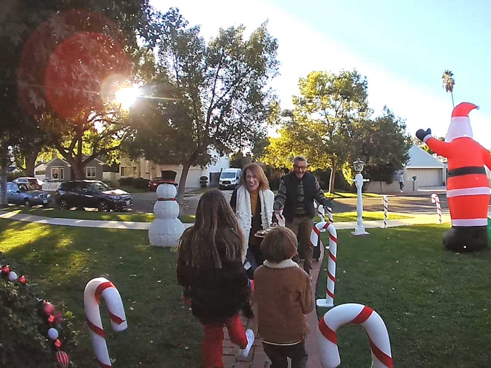 Video of families and friends celebrating the holidays.