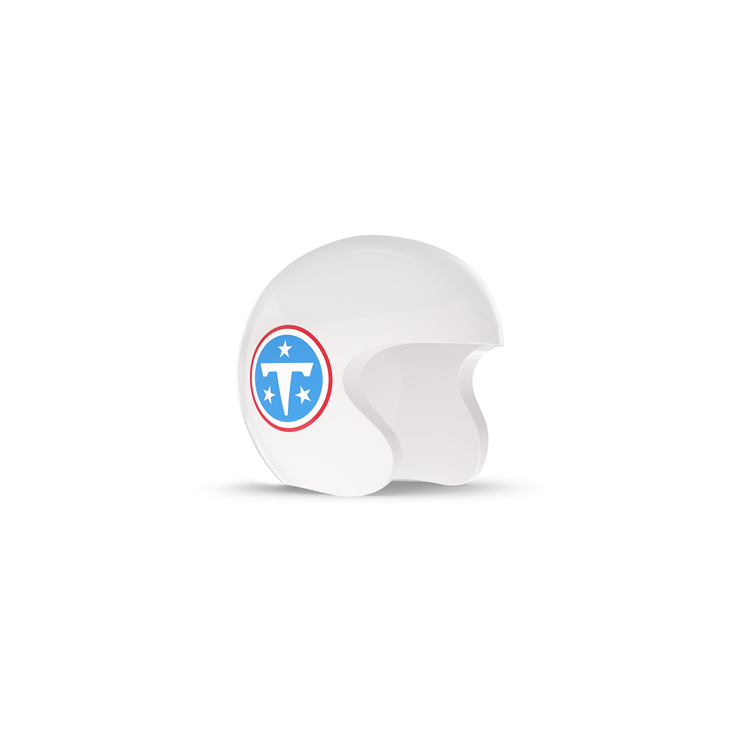 NFL Game Day Cam Cover (Indoor Cam, Pan-Tilt Indoor Cam) - AFC - White open-face helmet with a blue-and-red circular logo and stars on the side, shown on a plain white background.