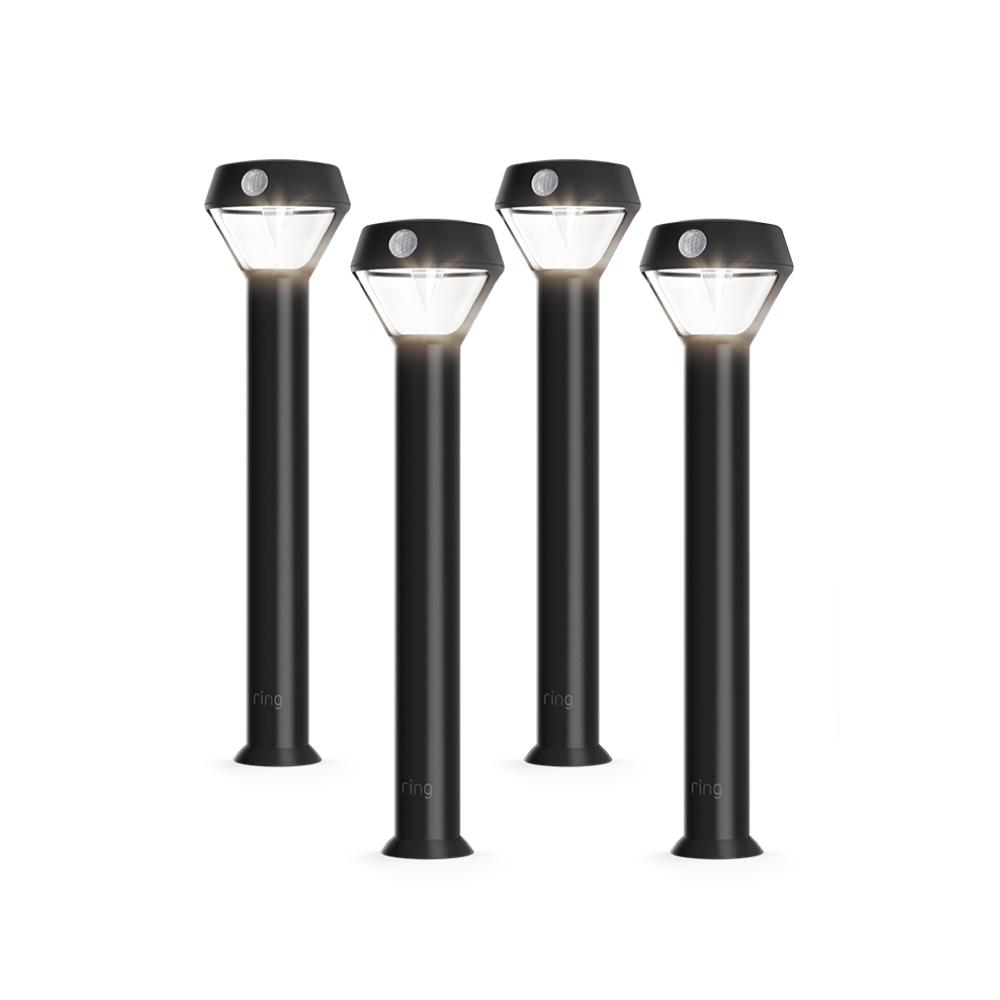 Smart Lighting 4-Pack Solar Pathlight - Black