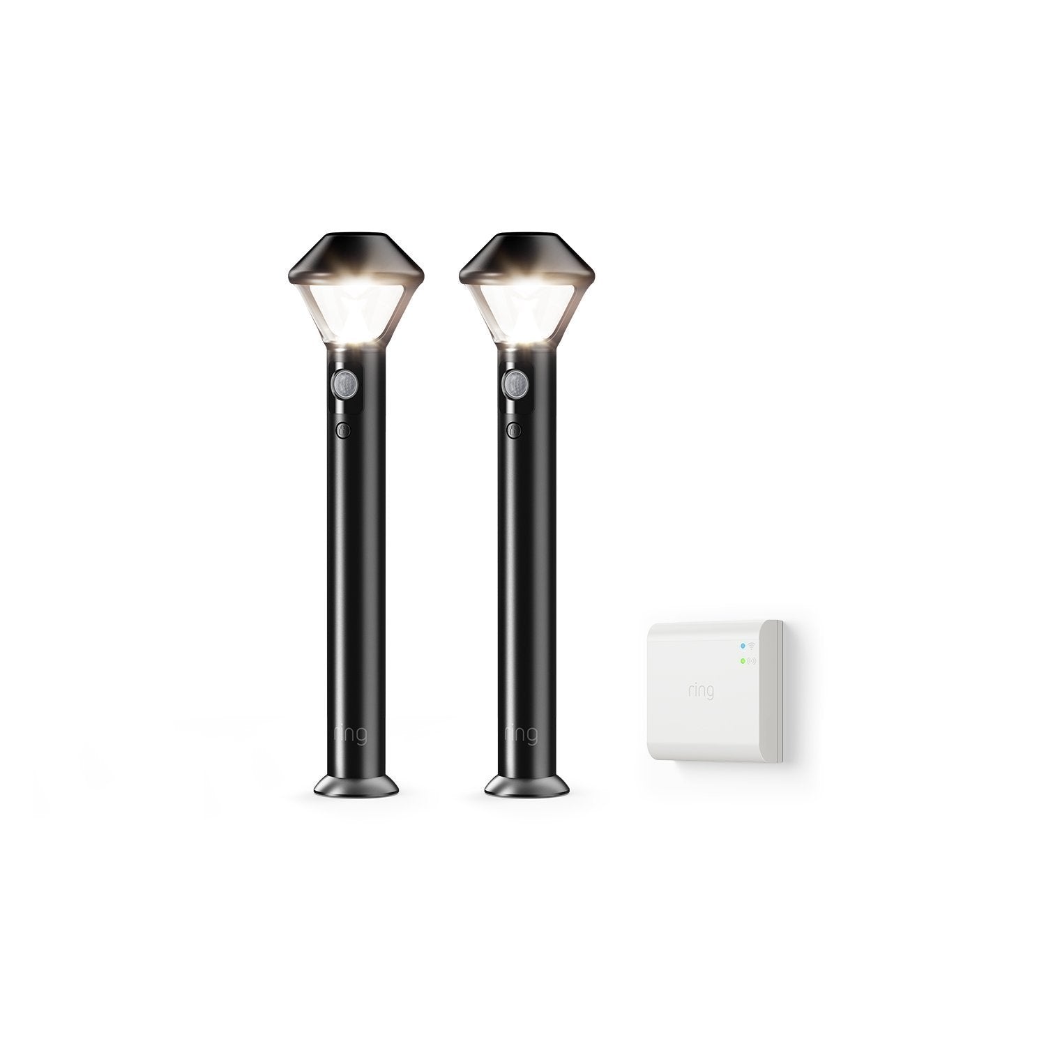 Black:Smart Lighting Pathlight 2-Pack + Bridge