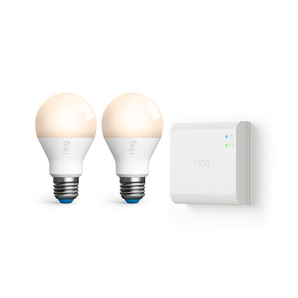 Smart Lighting 2-Pack A19 Smart Bulb + Bridge - White