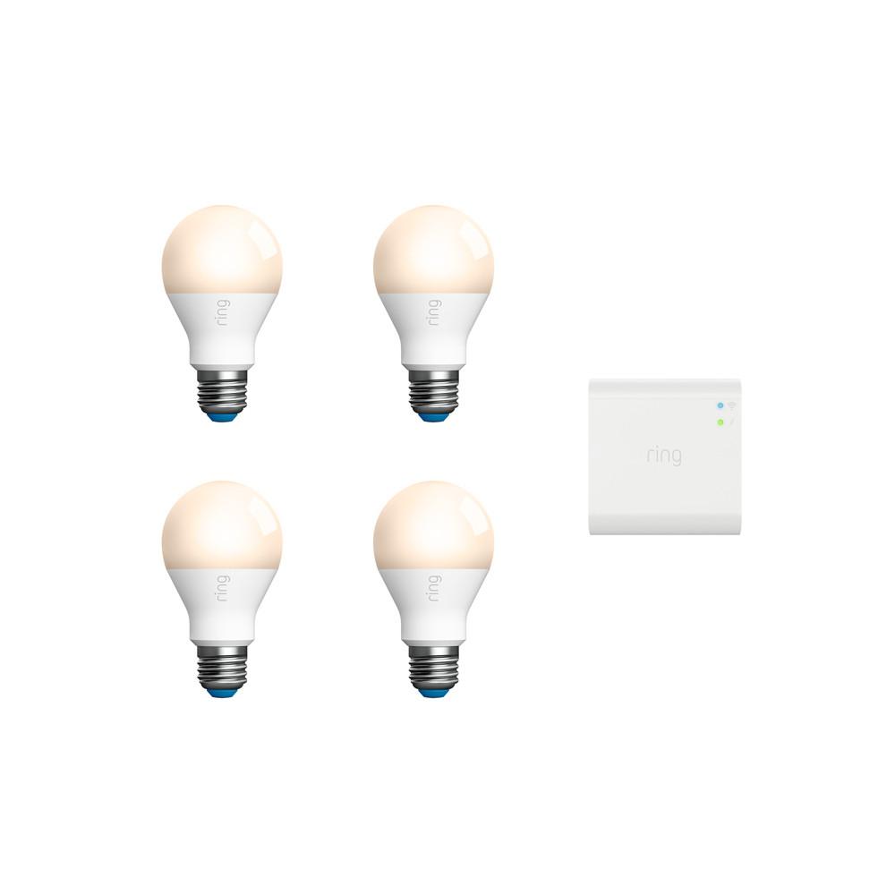 4-Pack A19 Smart LED Bulb + Bridge - White