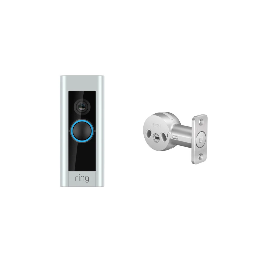 Wired Doorbell Plus (Video Doorbell Pro) and Level Bolt - Satin Nickel