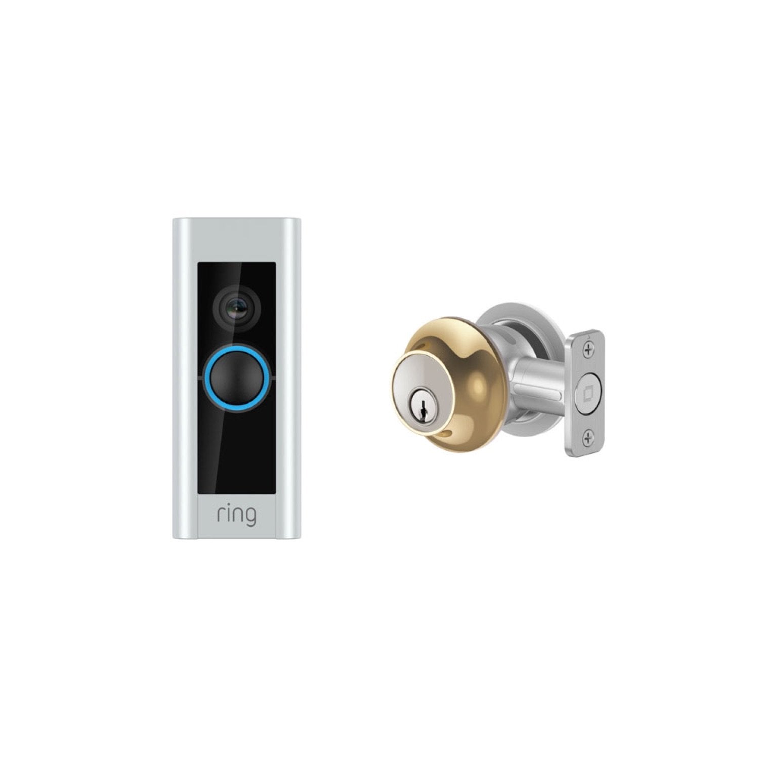 Wired Doorbell Plus (Video Doorbell Pro) and Level Lock - Touch Edition - Polished Brass