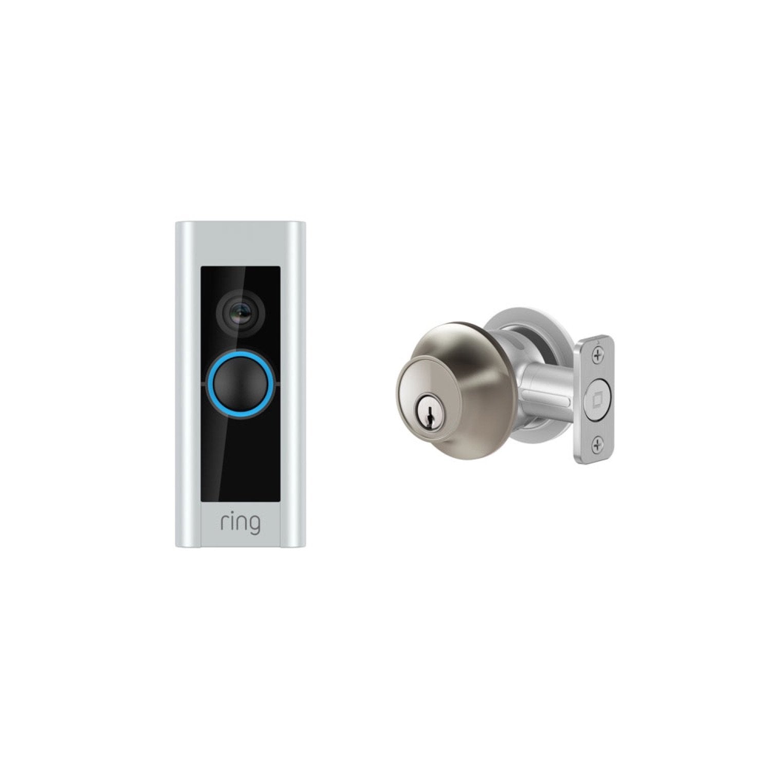 Wired Doorbell Plus (Video Doorbell Pro) and Level Lock - Touch Edition - Satin Nickel