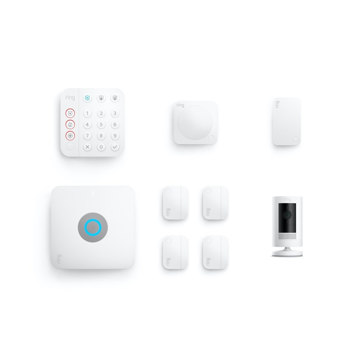Alarm Pro Security Kit, 8-Piece + Stick Up Cam Battery - White