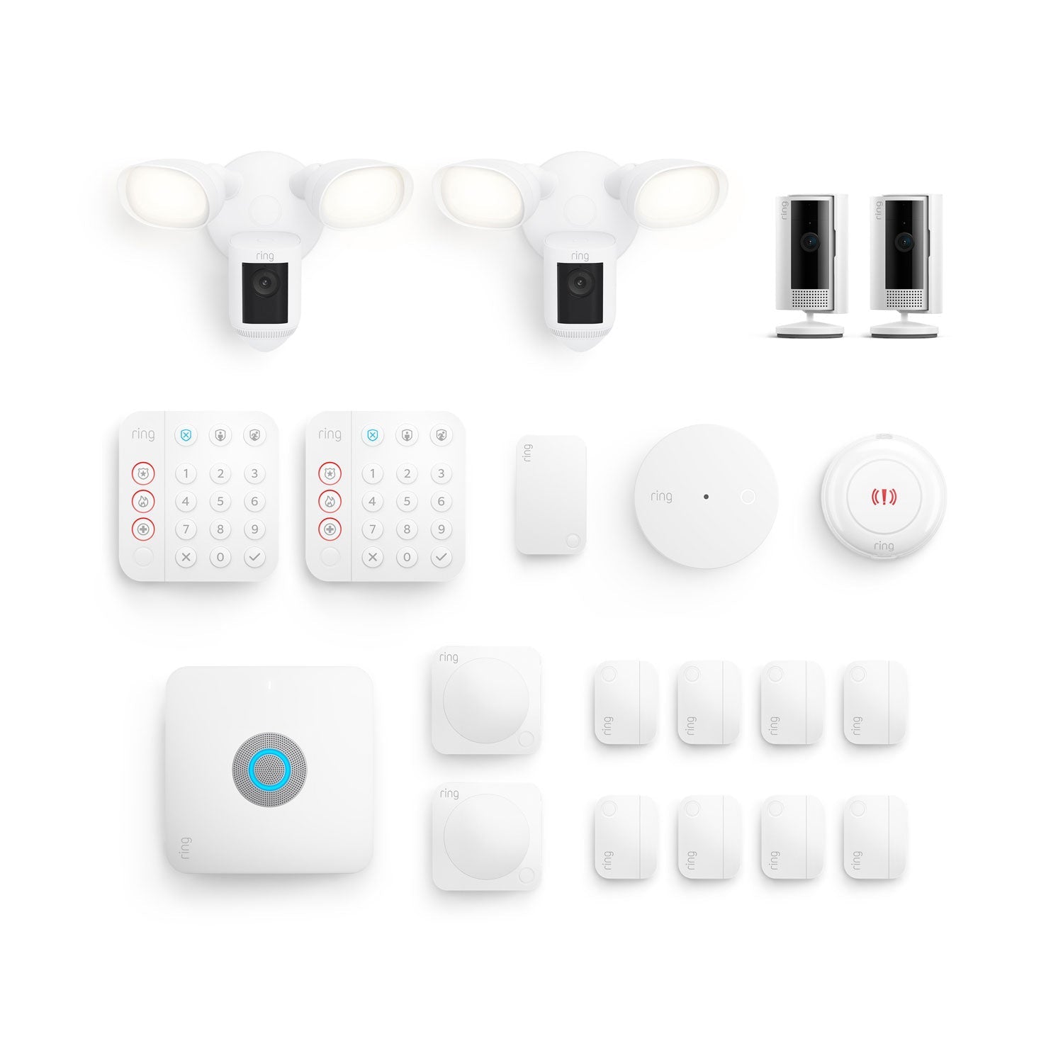 Deluxe Business Security Kit (with Ring Alarm Pro+ Indoor and Outdoor Cameras) - White