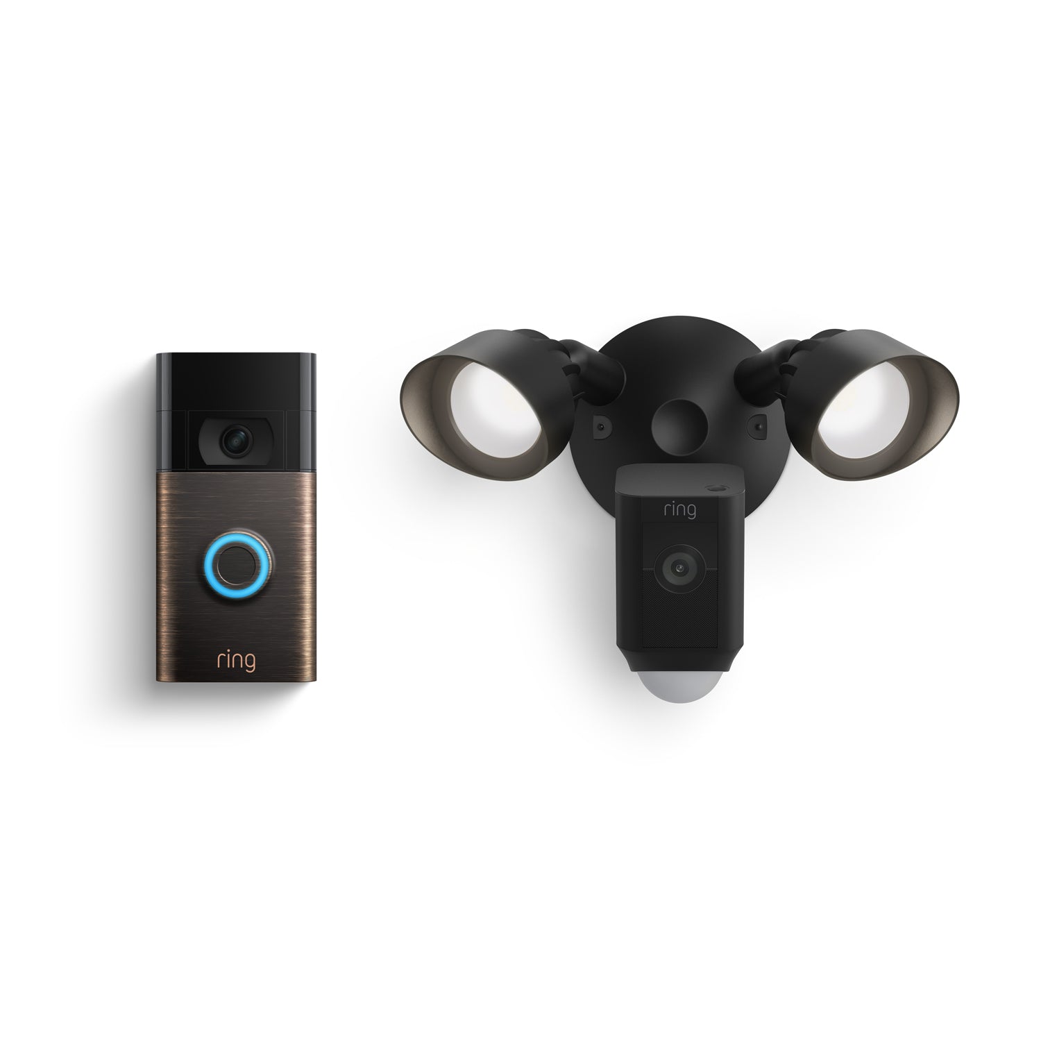 Video Doorbell 2nd Generation + Floodlight Cam Wired Plus - Venetian Bronze + Black