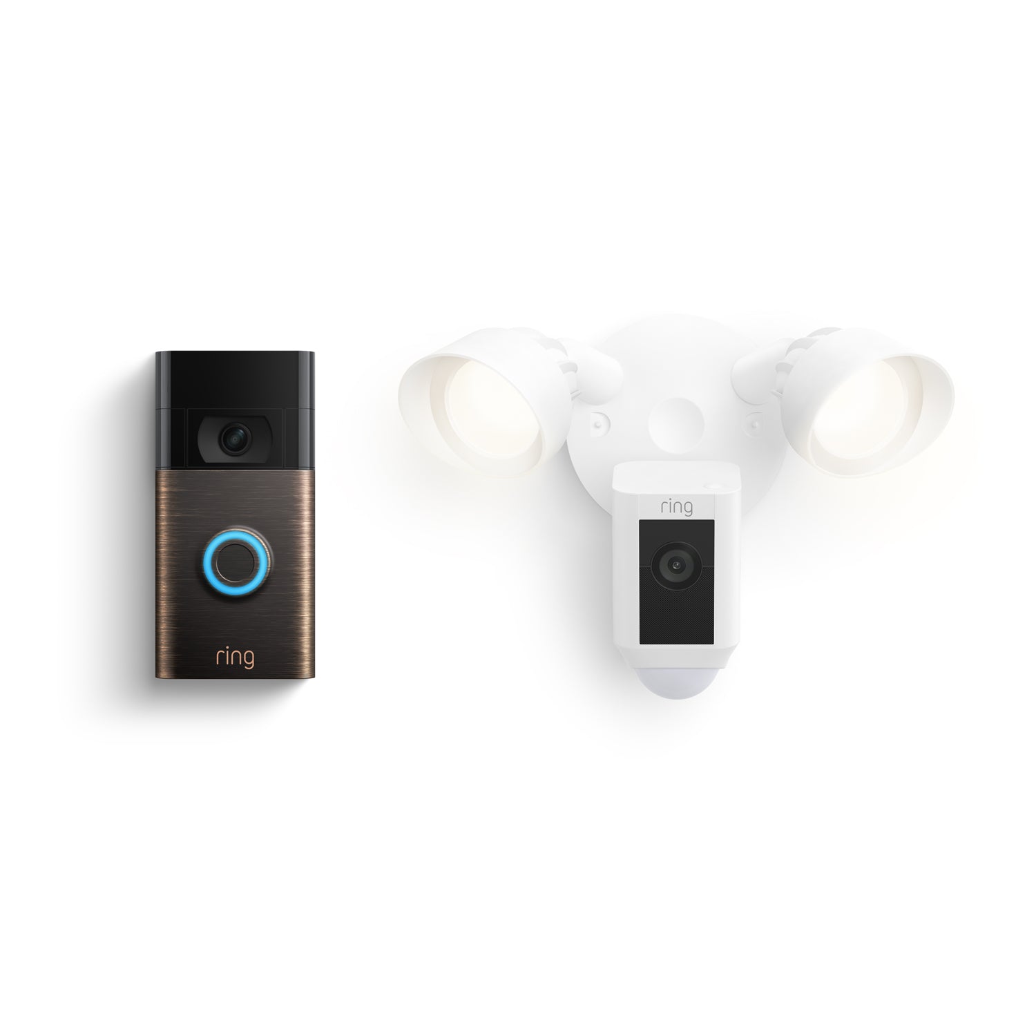 Video Doorbell 2nd Generation + Floodlight Cam Wired Plus - Venetian Bronze + White