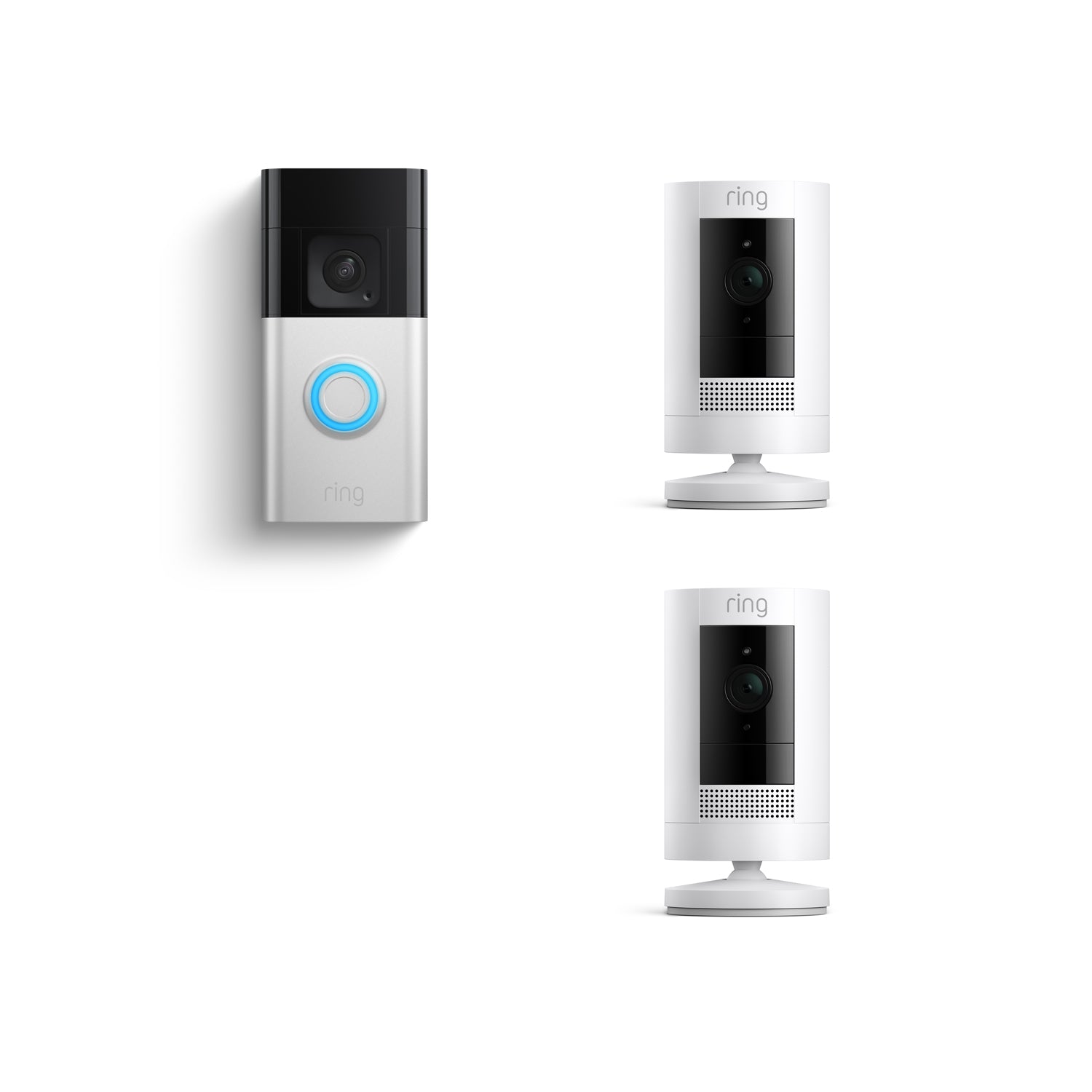 Battery Doorbell Plus + 2-Pack Stick Up Cam Battery - White