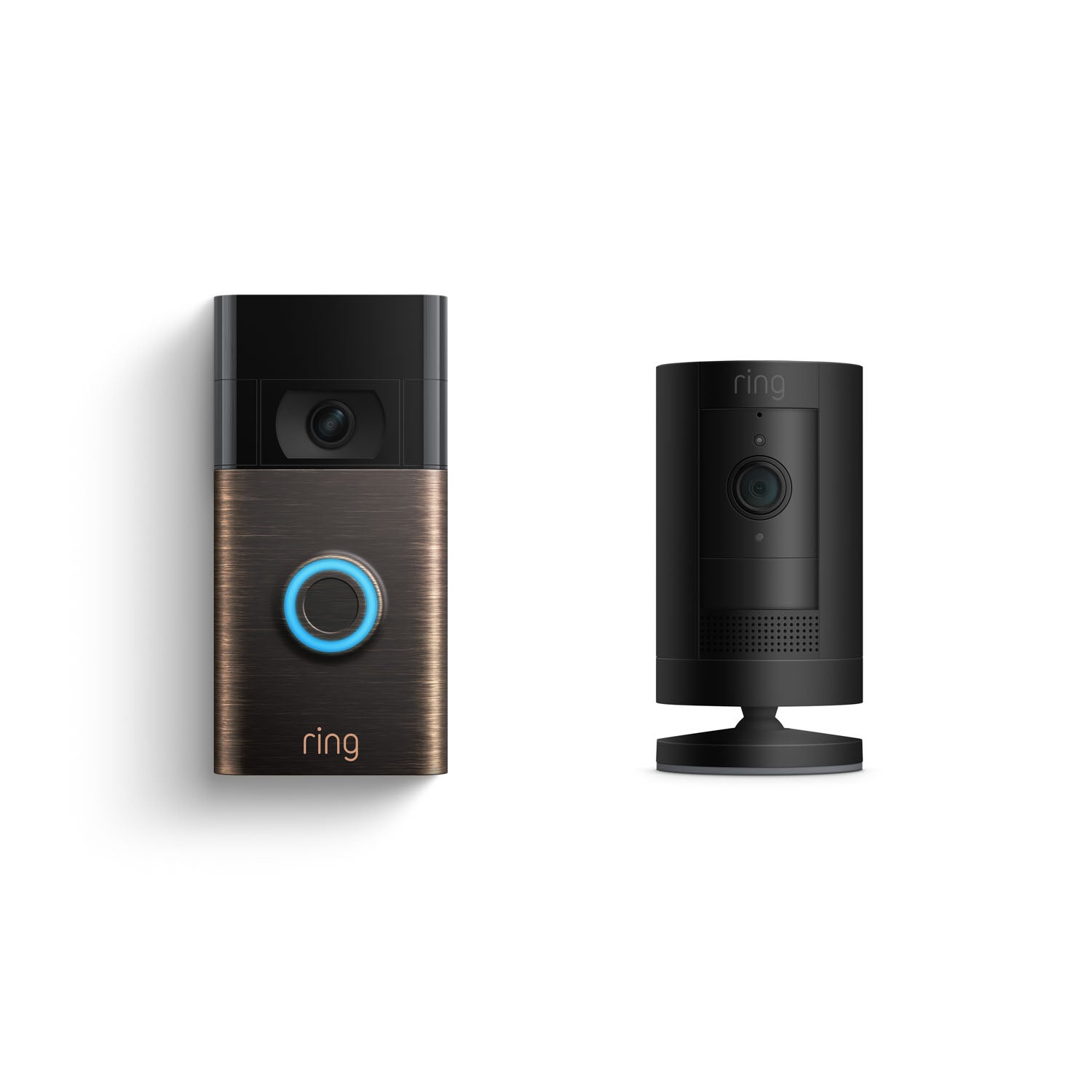 Connected Basic Kit (Video Doorbell (2nd Generation) + Stick Up Cam Battery) - Bronze + Black