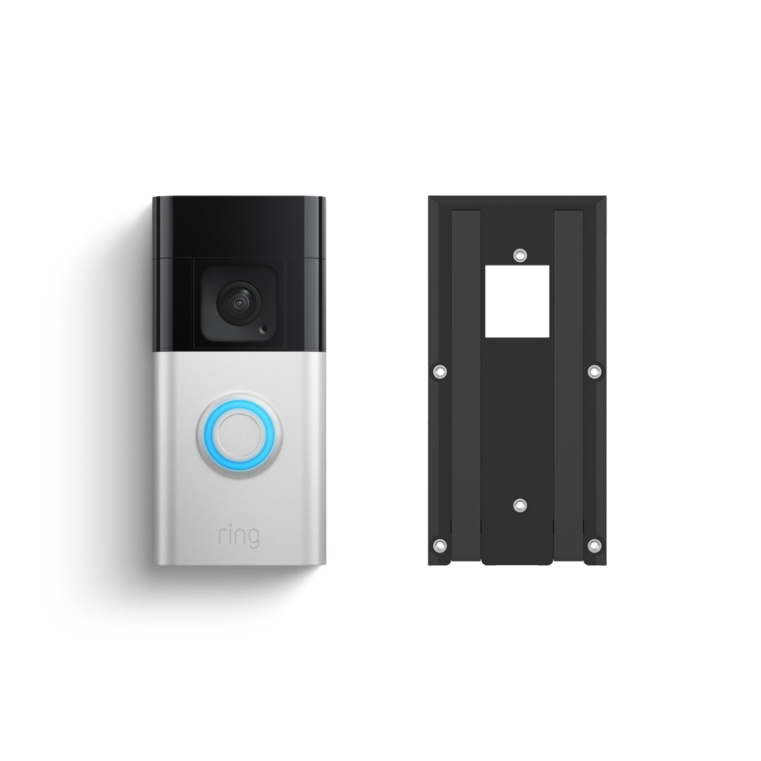 Battery Video Doorbell Plus + No Drill Mount - Satin Nickel