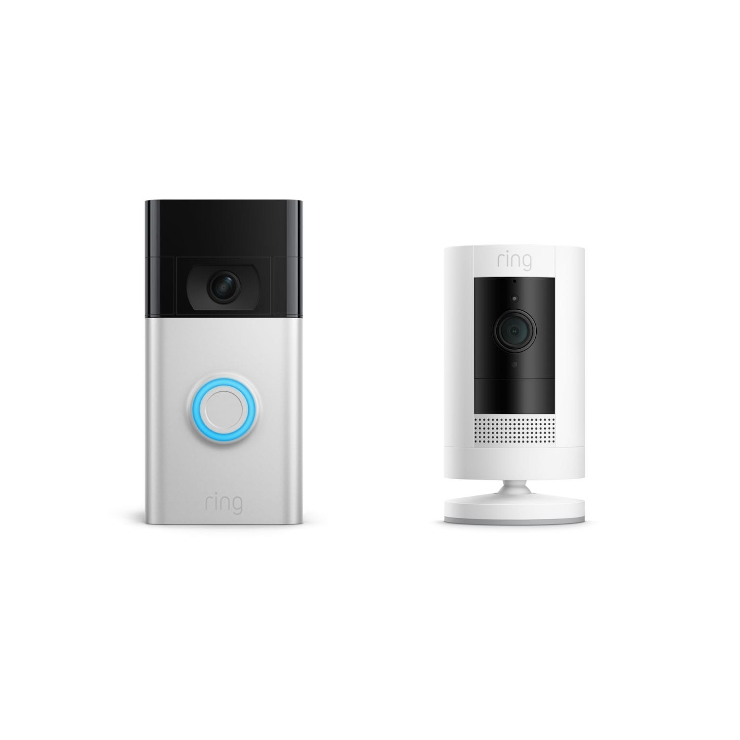 Video Doorbell + Stick Up Cam Battery - Satin Nickel + White