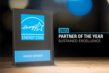 energy star trophy next to text that reads "2023 partner of the year; sustained excellence"