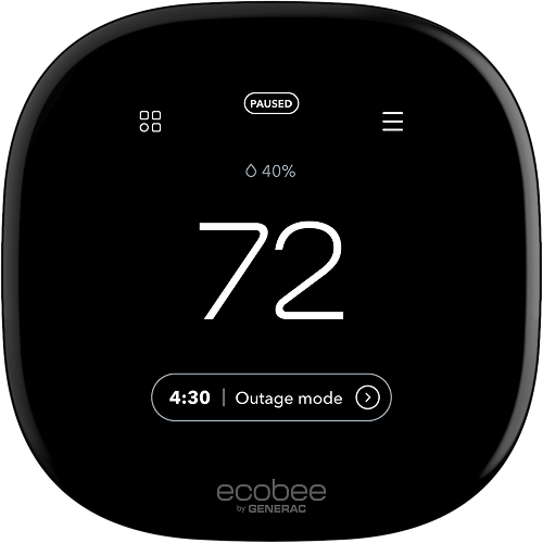 ecobee thermostat screen showing outage mode
