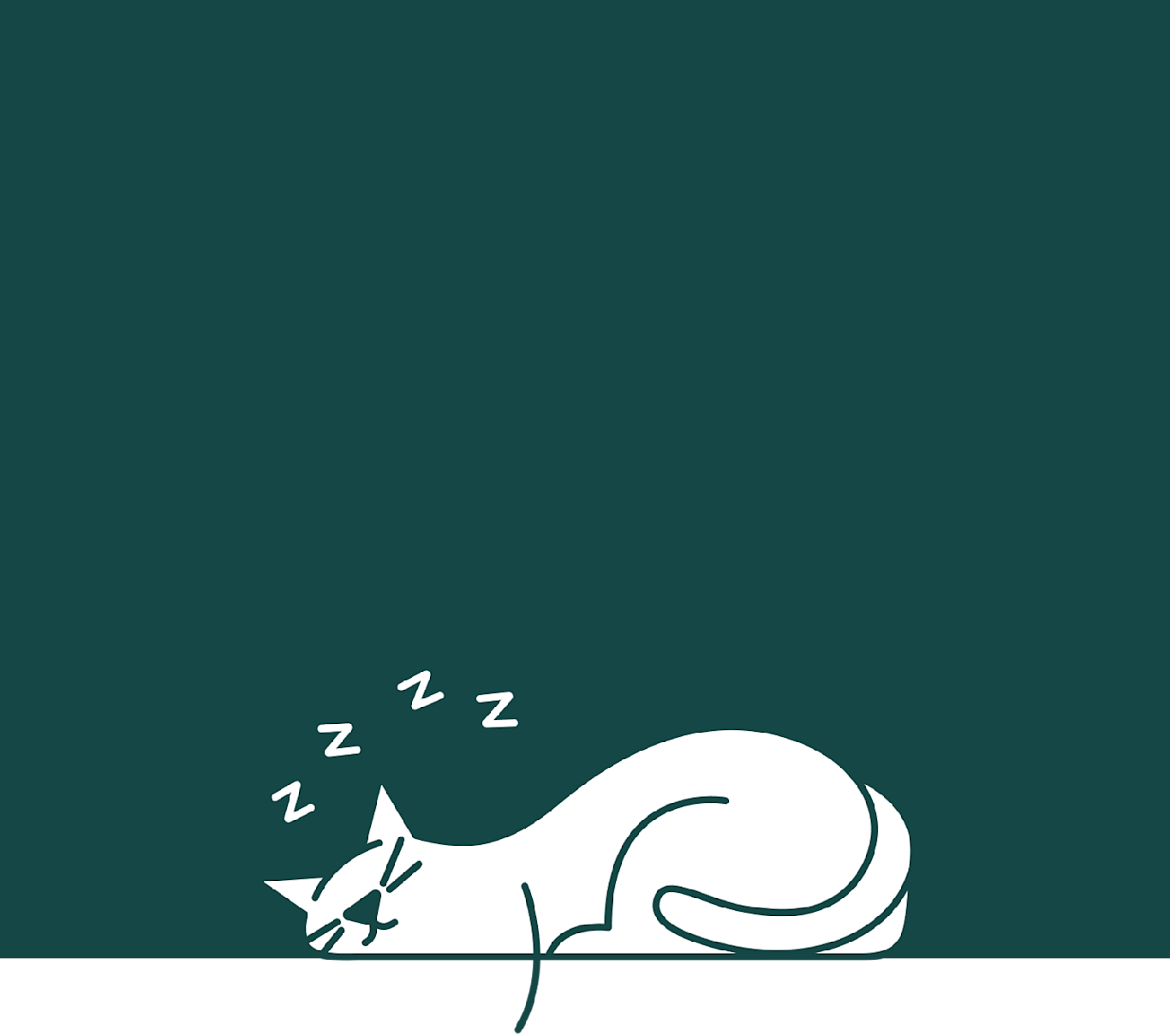 illustration of a sleeping cat on a green background